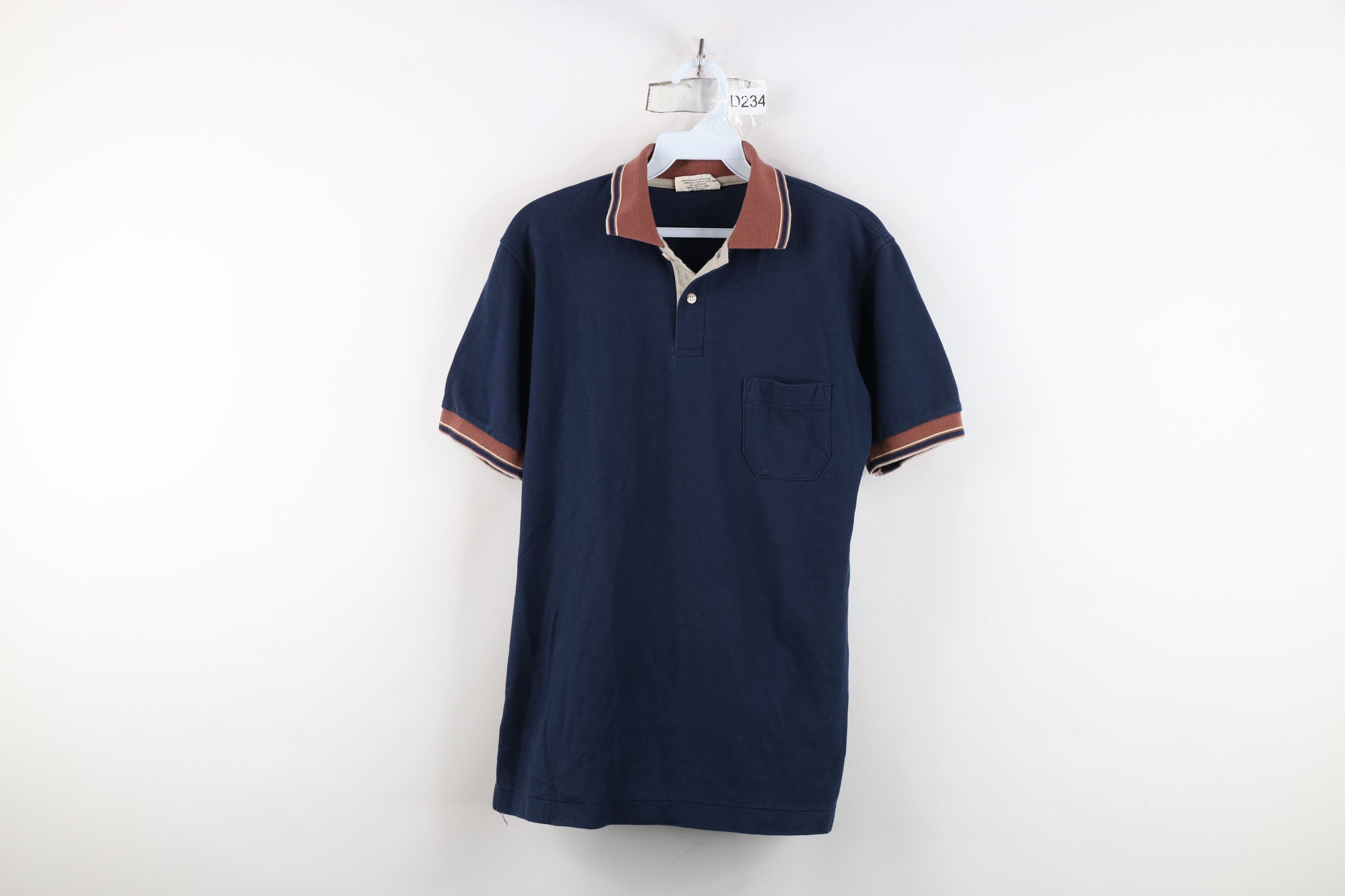 Vintage Vintage 70s Streetwear Striped Pique Cotton Knit Pocket Polo Size US M / EU 48-50 / 2 - 1 Thumbnail