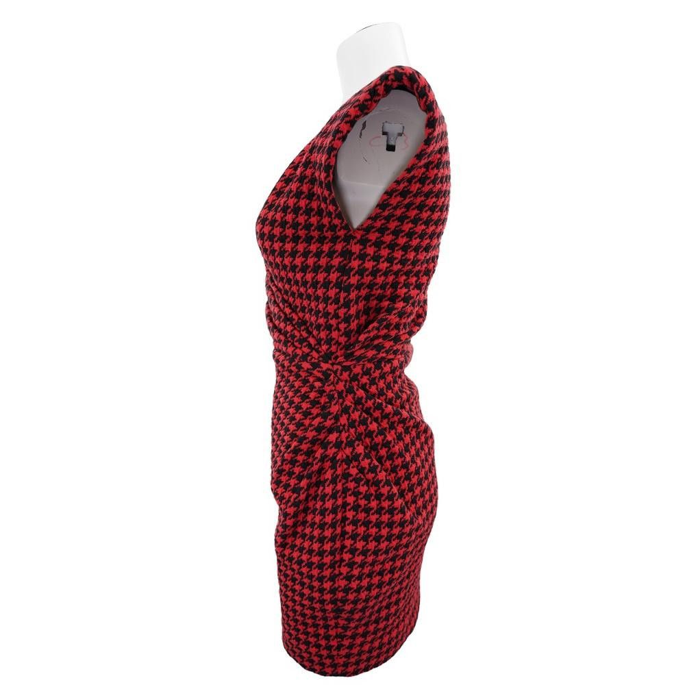 Designer Lini Red Houndstooth Mini Dress Size S Size S / US 4 / IT 40 - 4 Thumbnail