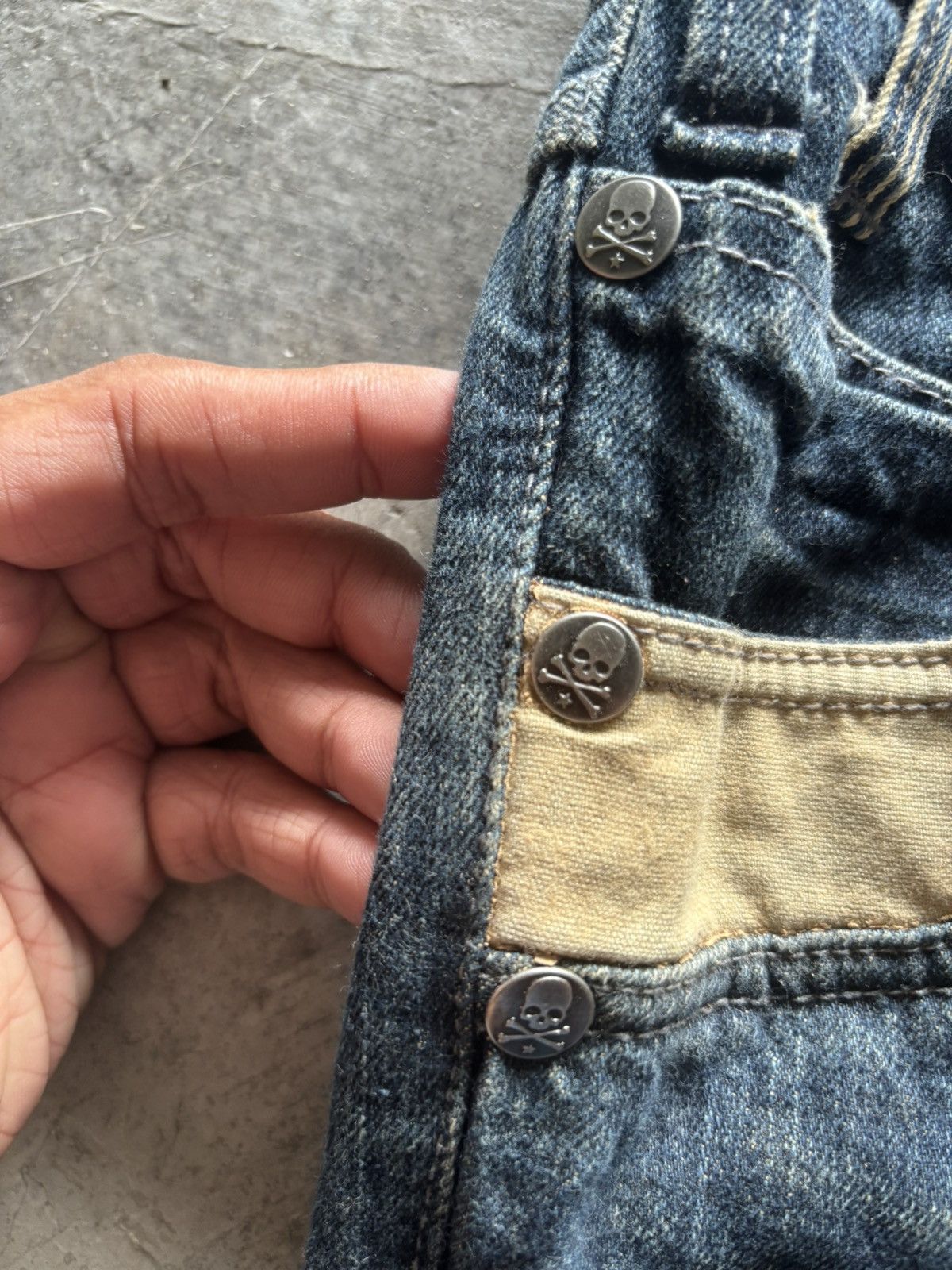 Hysteric Glamour SICK DOUBLE WAIST JAPANESE DENIM SKULL BUTTON Size US 32 / EU 48 - 10 Thumbnail