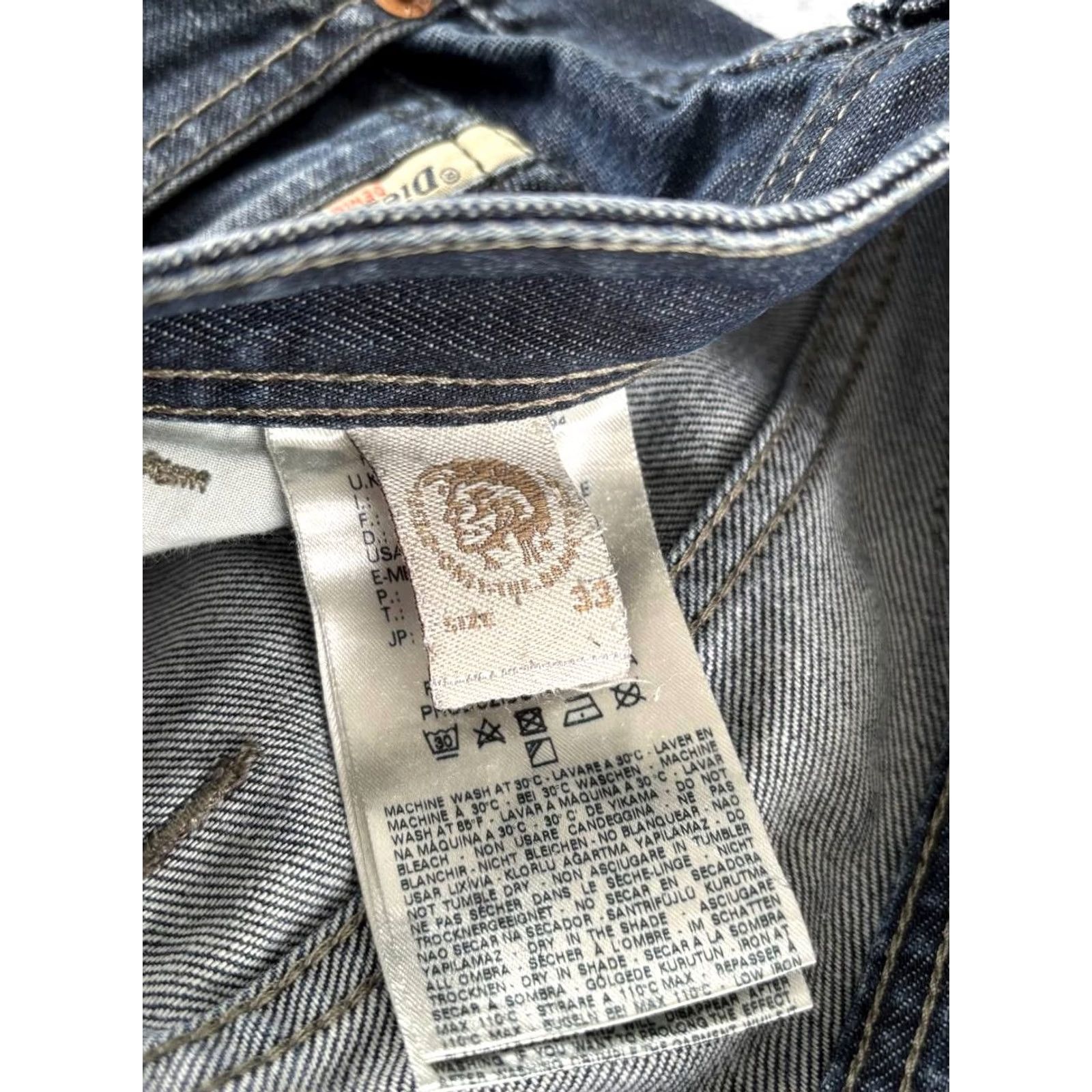Diesel Diesel Industry Jeans Size 33 Blue Cotton Denim Straight Leg Button Fly Mens Size US 33 - 3 Thumbnail
