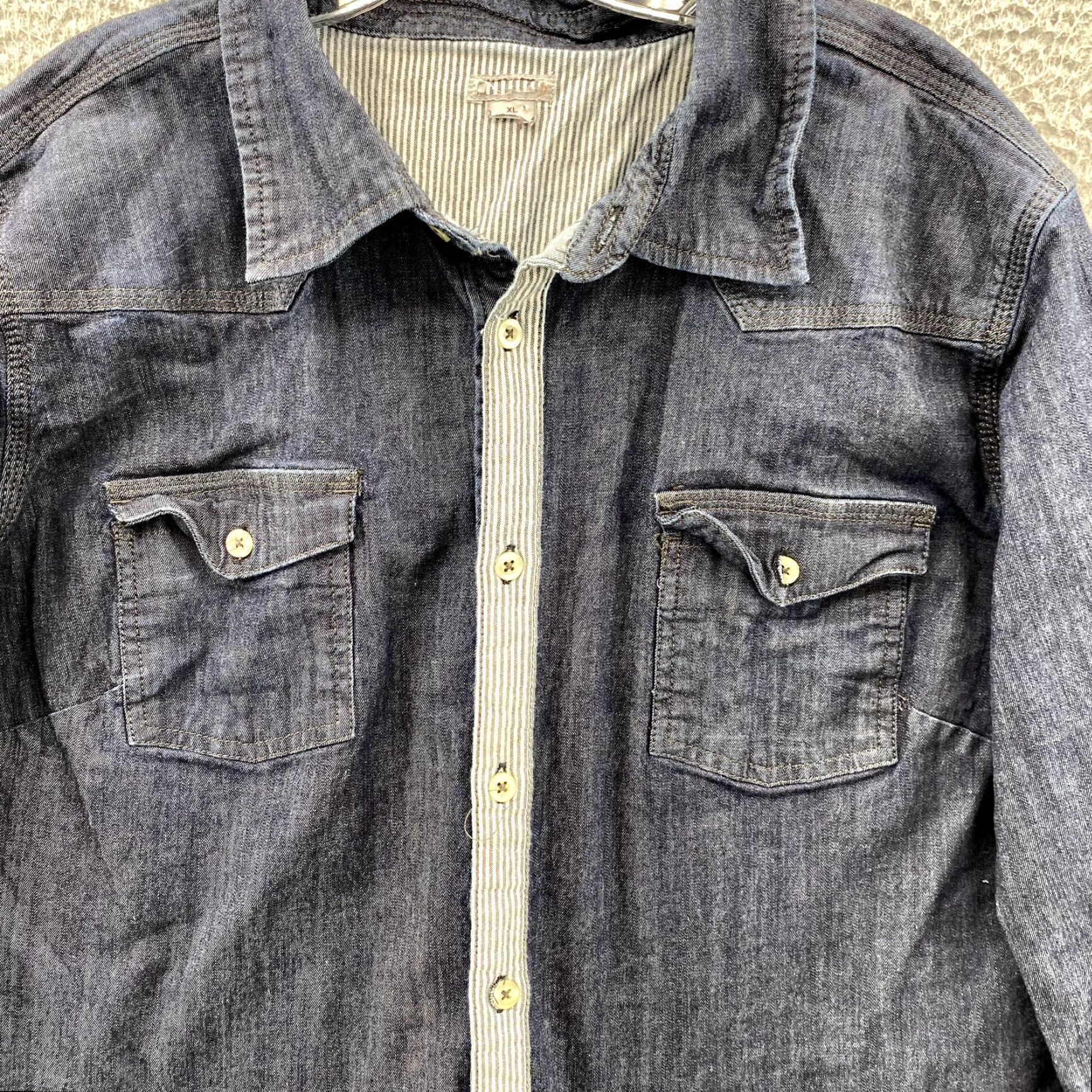 Carhartt VINTAGE Carhartt Denim Railroad Shirt Men's XL Dark Workwear Streetwear Western Y2k 90's Size US XL / EU 56 / 4 - 3 Thumbnail