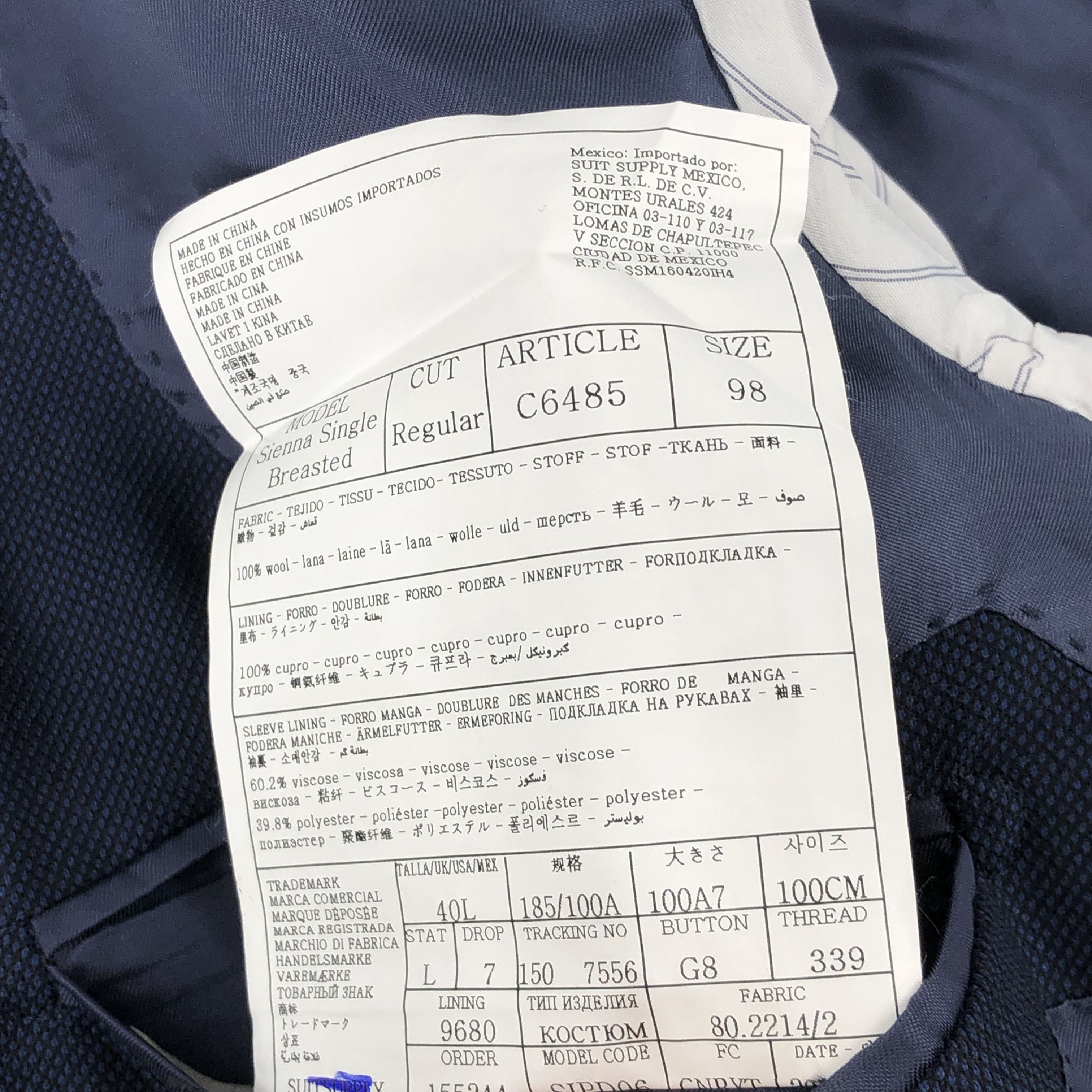 Suitsupply Sienna Single Breasted Wool Blazer Size EU:98; UK:40; US:40R Size 40R - 8 Thumbnail