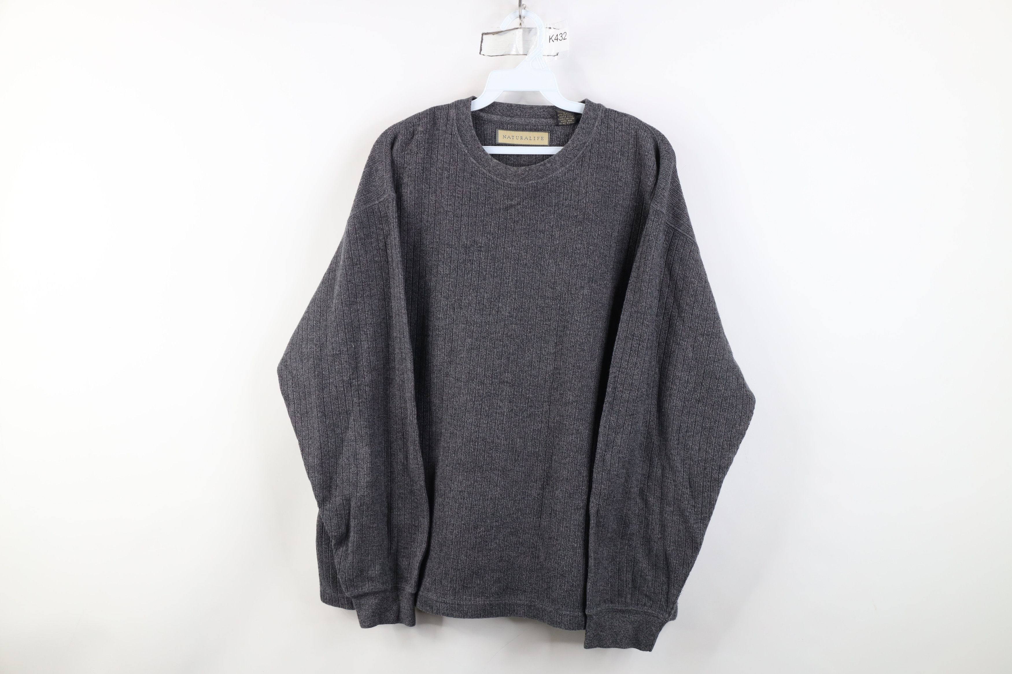 Vintage 90s Streetwear Ribbed Knit Long Sleeve T-Shirt