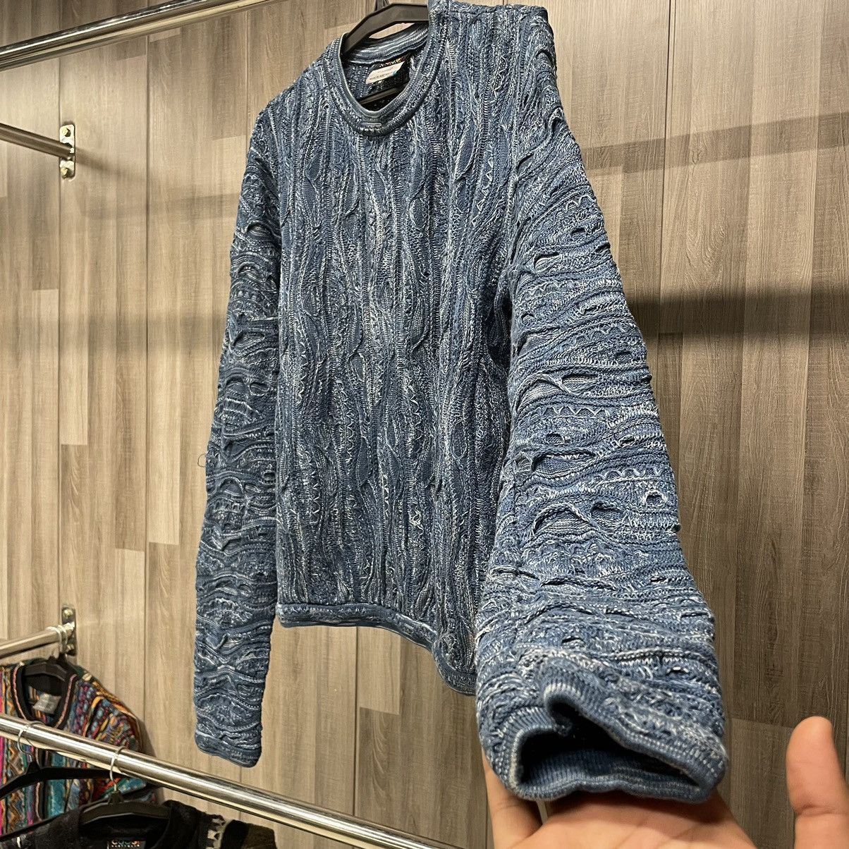 Coogi Vintage Coogi Australia Basics Blue 3D Knit Sweater Size US M / EU 48-50 / 2 - 6 Thumbnail