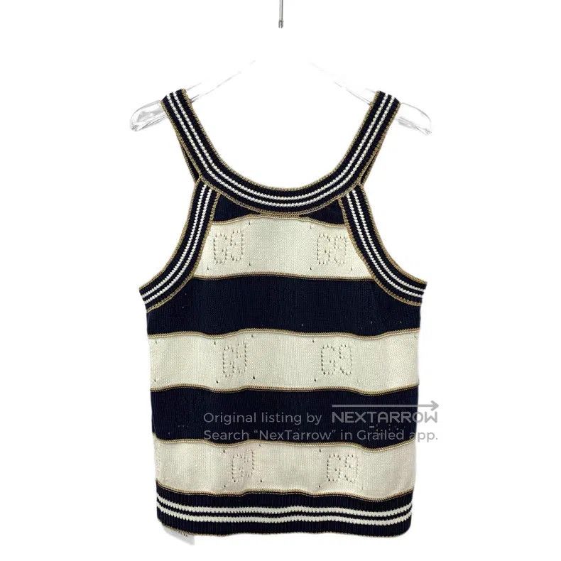Gucci Gucci Colour-blocked striped double G hollow cotton suspen Size XS / US 0-2 / IT 36-38 - 2 Thumbnail