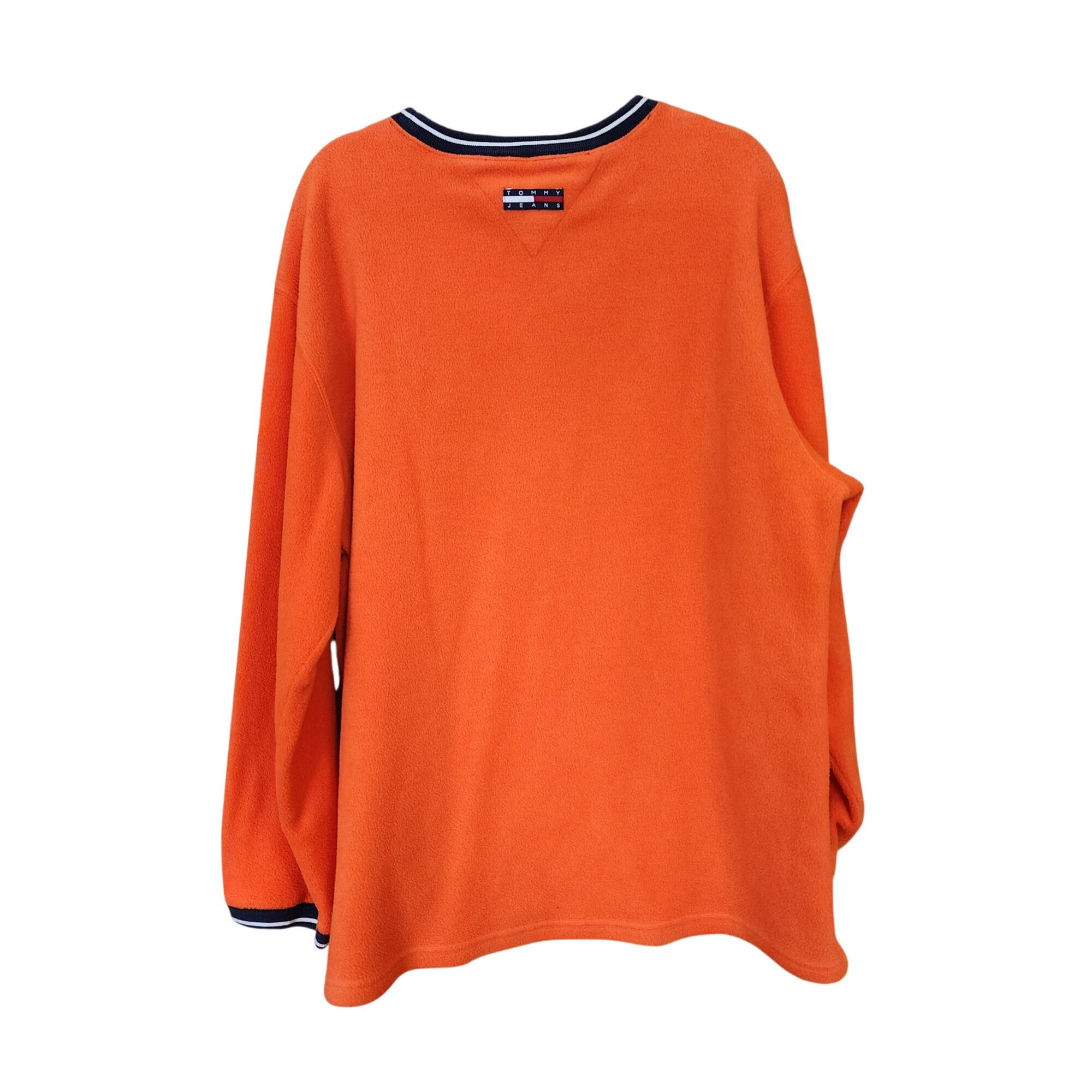 Tommy Hilfiger Tommy Hilfiger men's long-sleeve orange fleece crewneck swea Size US L / EU 52-54 / 3 - 2 Thumbnail