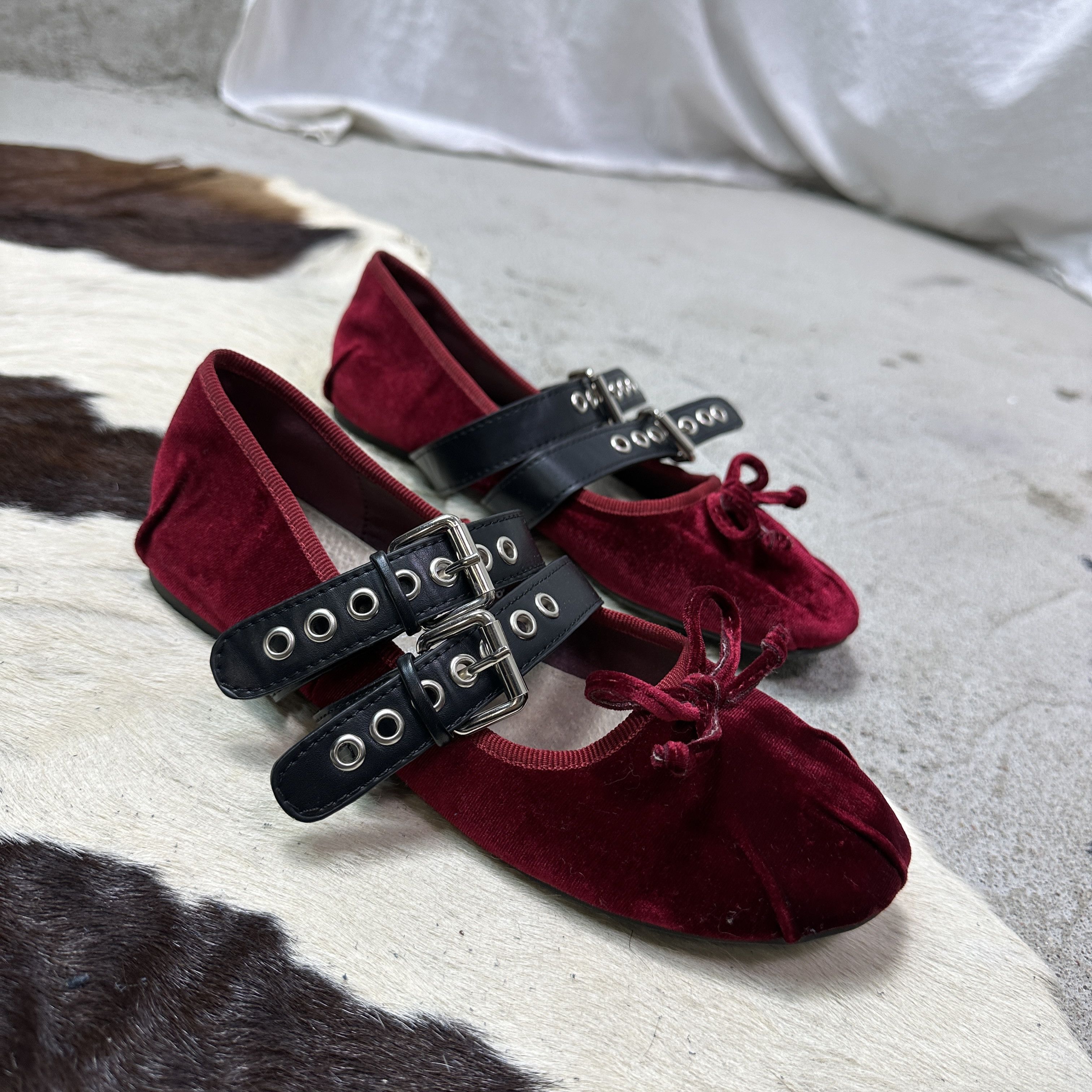 Vintage Vintage Avant Garde Leather Straped Ballet Flats Y2K Size US 8 / IT 38 - 3 Thumbnail