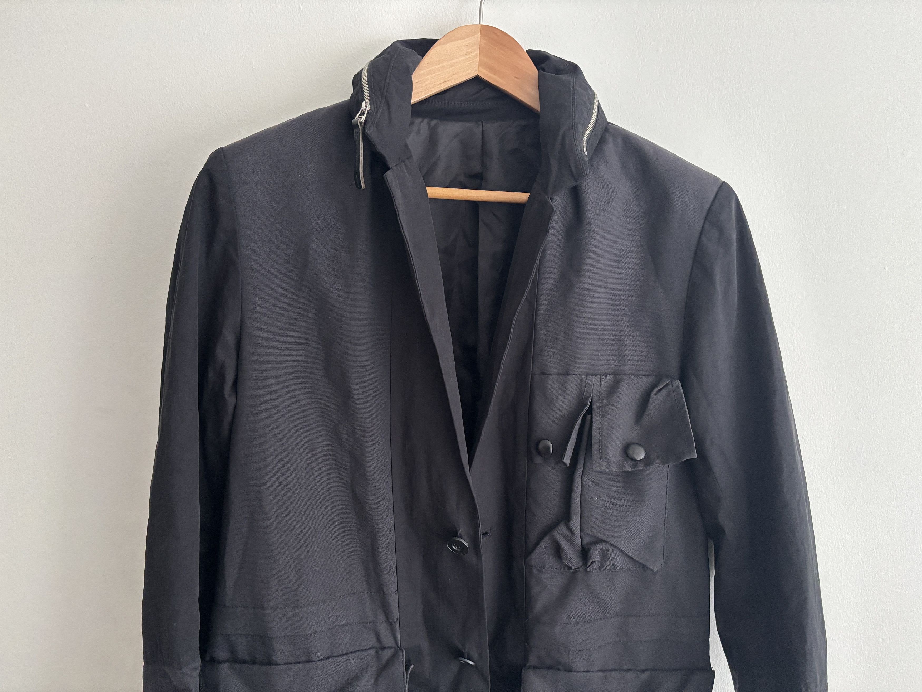Kai Aakmann Kai-Aakmann Hooded Hybrid Black Field Jacket - Medium Size US M / EU 48-50 / 2 - 10 Thumbnail