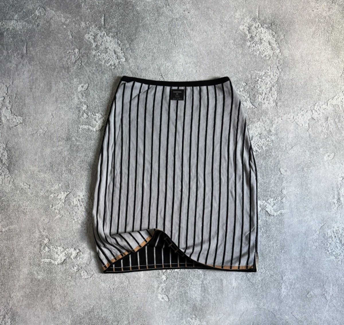 Designer Xess + Baba M reversible knitwear striped skirt midi maxi Size 26" / US 2 / IT 38 - 11 Thumbnail