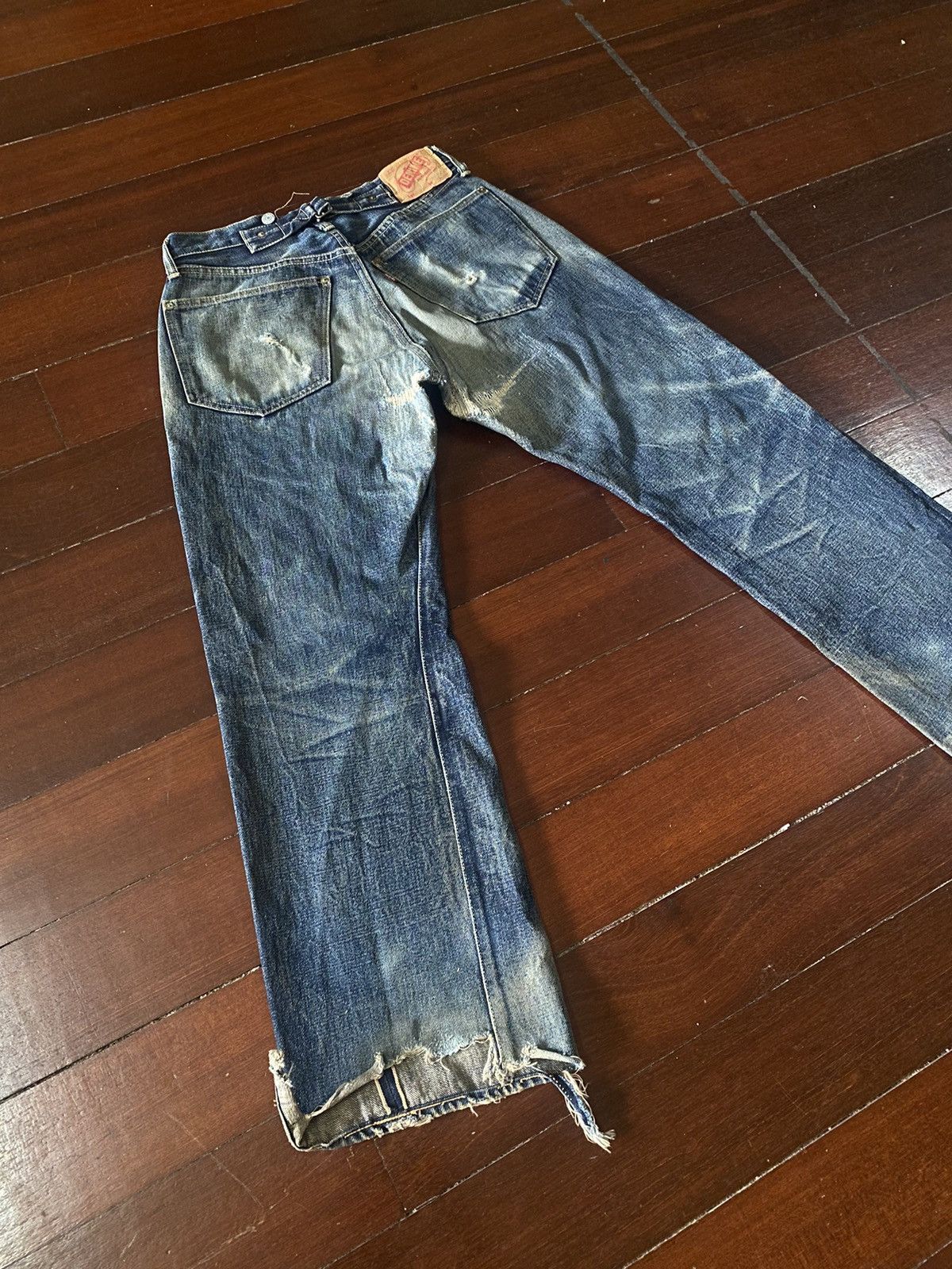 Vintage DENIME JAPAN Vintage Honeycomb Rusty distressed rework B1 Size US 31 - 10 Thumbnail