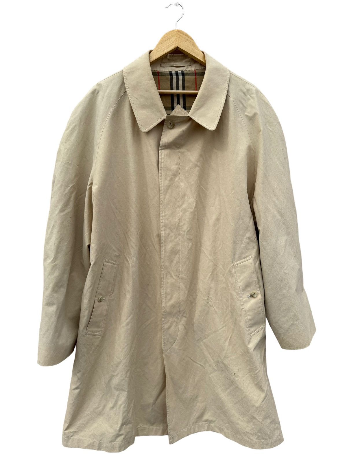 image of Burberry Tan Trench Coat Vintage Light Brown, Men's (Size Large)