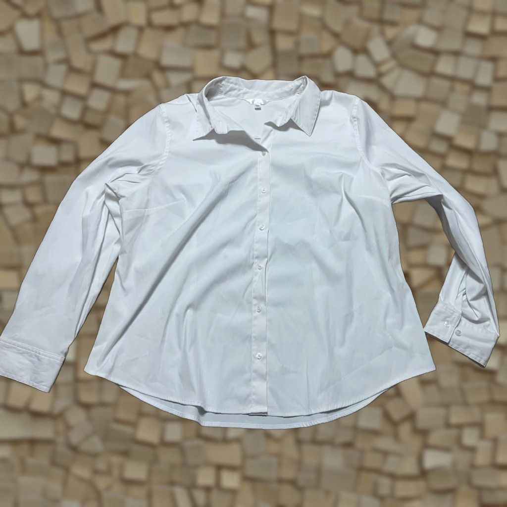 Vintage VINTAGE? No, Time & Tru Shirt Women's 3XL White Long Sleeve Button Up Blouse Shirt Size XXL / US 16-18 / IT 52-54 - 1 Thumbnail