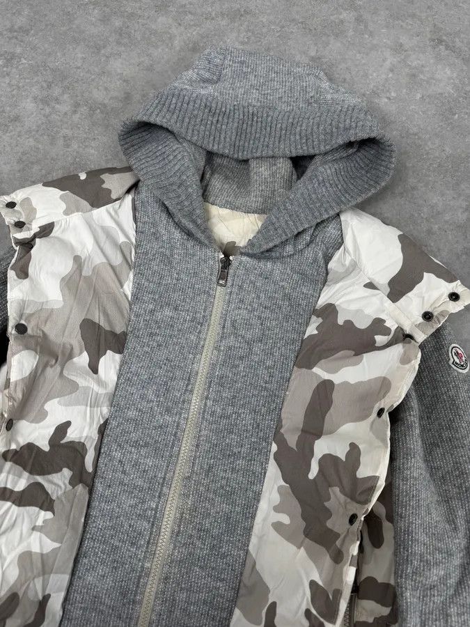 Moncler Moncler Grey Wool Camouflage Hybrid Puffer Jacket Size US L / EU 52-54 / 3 - 7 Thumbnail