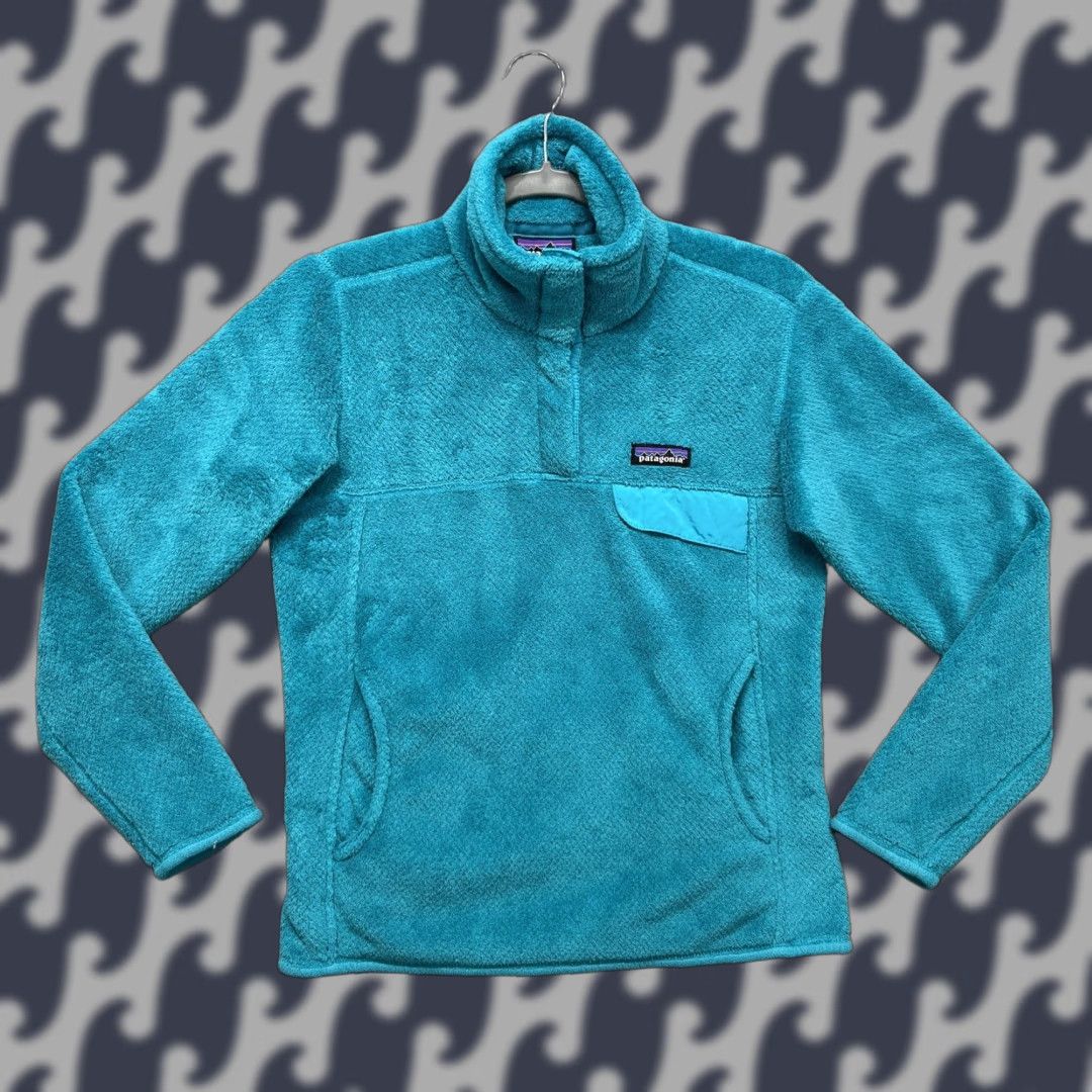 Patagonia VINTAGE Patagonia Re-Tool Snap-T Pullover Jacket Womens Small Teal Polartec Fleece 25442 Size S / US 4 / IT 40 - 1 Thumbnail