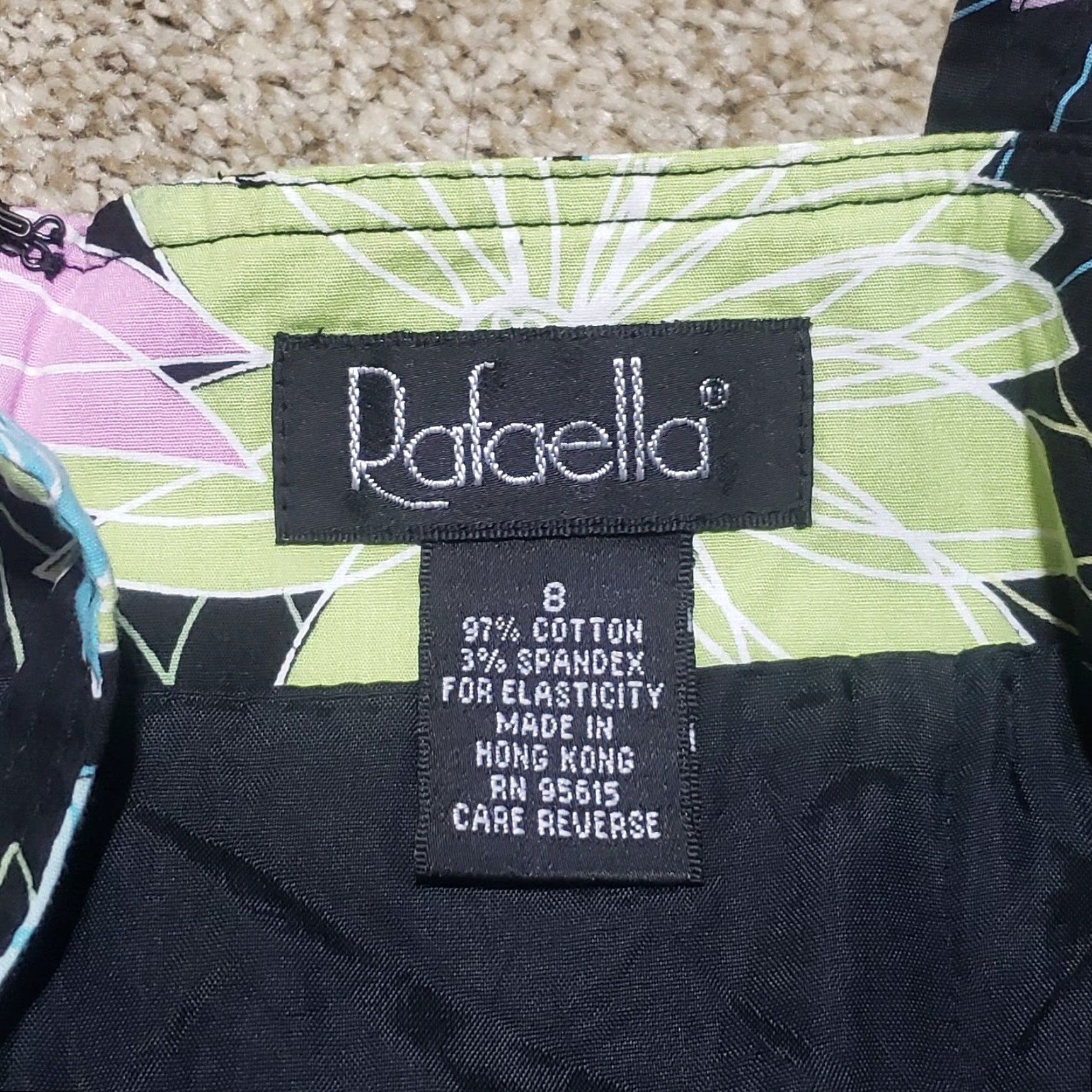 Vintage Rafaella Dress Black Lined Short Sleeve Knee Length 8 Women's Career Shift Pockets Stretch Size M / US 6-8 / IT 42-44 - 3 Thumbnail