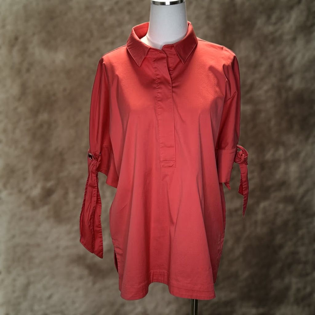Vintage Chicos Blouse Shirt Women's 3 XL Pink V-Neck Short Sleeve Pullover Button Tunic Casual All Seasons Size XL / US 12-14 / IT 48-50 - 1 Thumbnail