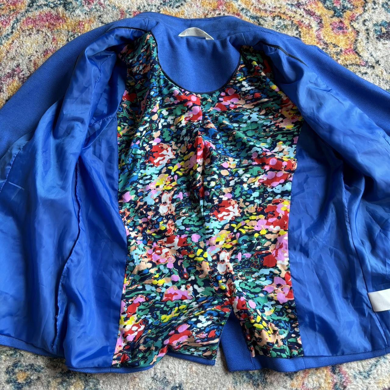 Designer Blue Blazer With Gold Buttons Size L / US 10 / IT 46 - 2 Thumbnail