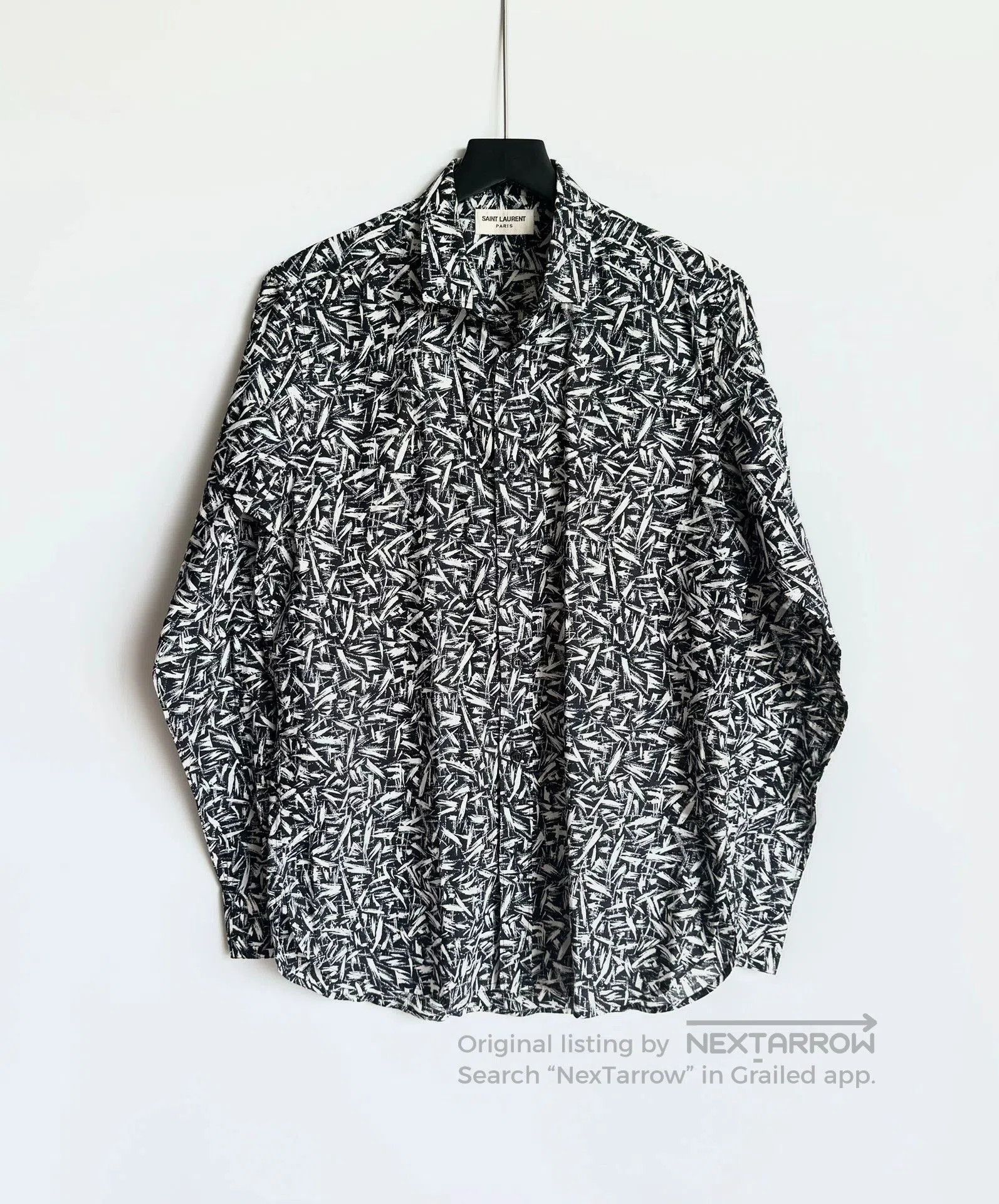 Saint Laurent Paris Saint Laurent Thorn Print Shirt. Size US XL / EU 56 / 4 - 1 Thumbnail