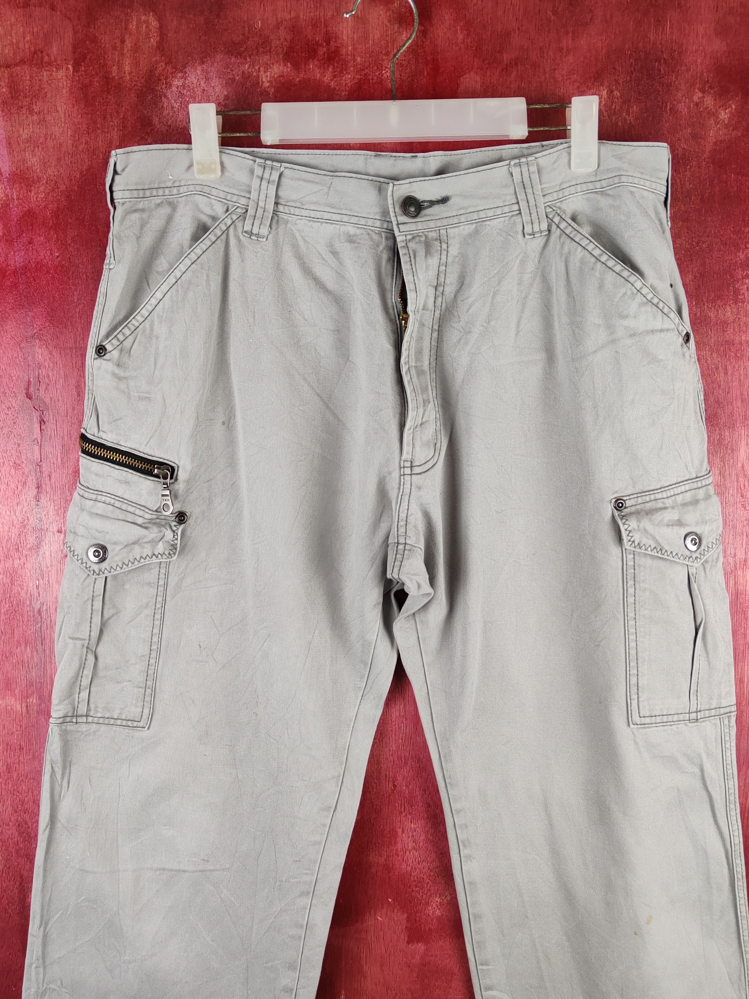 Japanese Brand GW Gray Multipocket Tactical Cargo Pants #S1457 Size US 34 / EU 50 - 2 Thumbnail