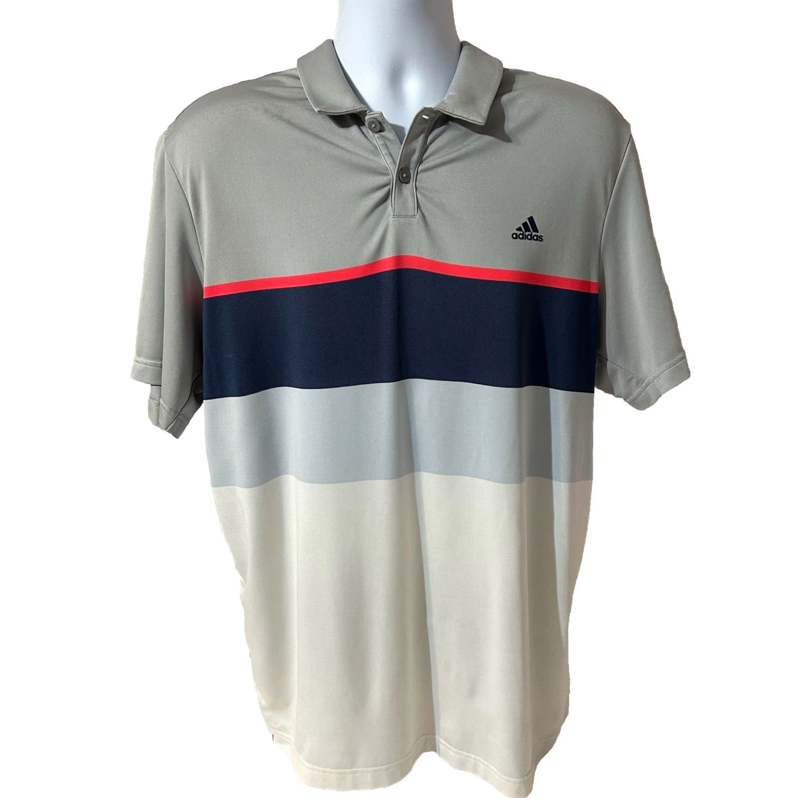 Adidas Adidas Polo Shirt Men Large Climacool Embroidered Sleeve Logo Golf Shirt Multicolor Colorblock Short Sleeve Knit Polyester Spandex Regular Fit Size US L / EU 52-54 / 3 - 2 Thumbnail