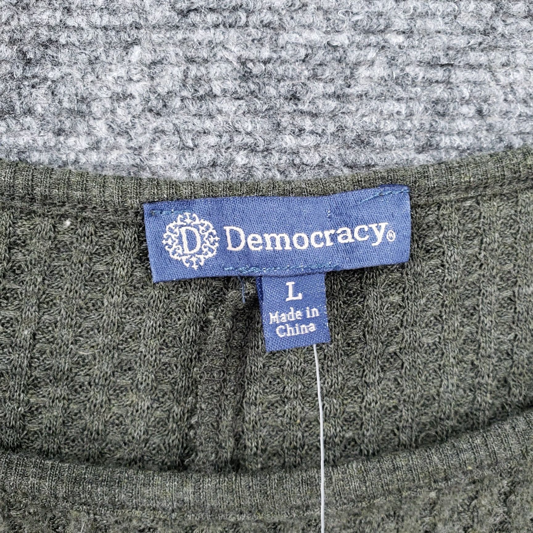 Vintage Democracy Sweater Womens Large Green Waffle Knit Oversized Stretch Pullover Size L / US 10 / IT 46 - 7 Thumbnail