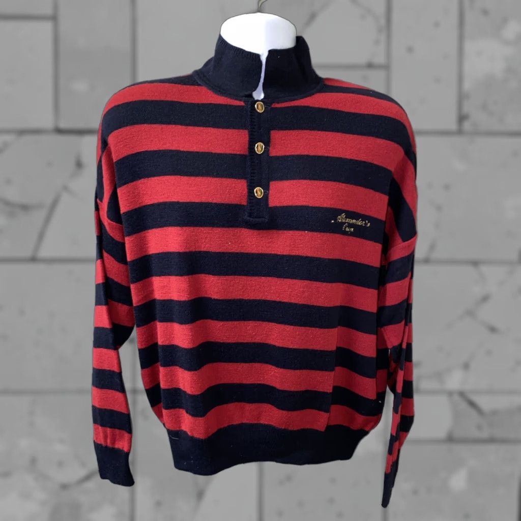Vintage Alexander’s Sweater Shirt Mens Size S Red/Black Wool Acrylic Italian Made 1/2 Button Mens Size US S / EU 44-46 / 1 - 1 Thumbnail