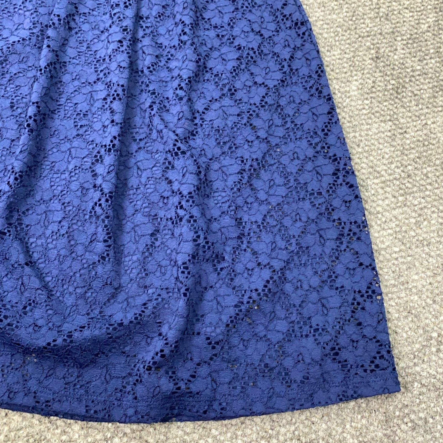 Vintage Miami Womens Skirt Medium Blue Lace Tea Length Layered Midi Flare Size 32" / US 10 / IT 46 - 3 Thumbnail