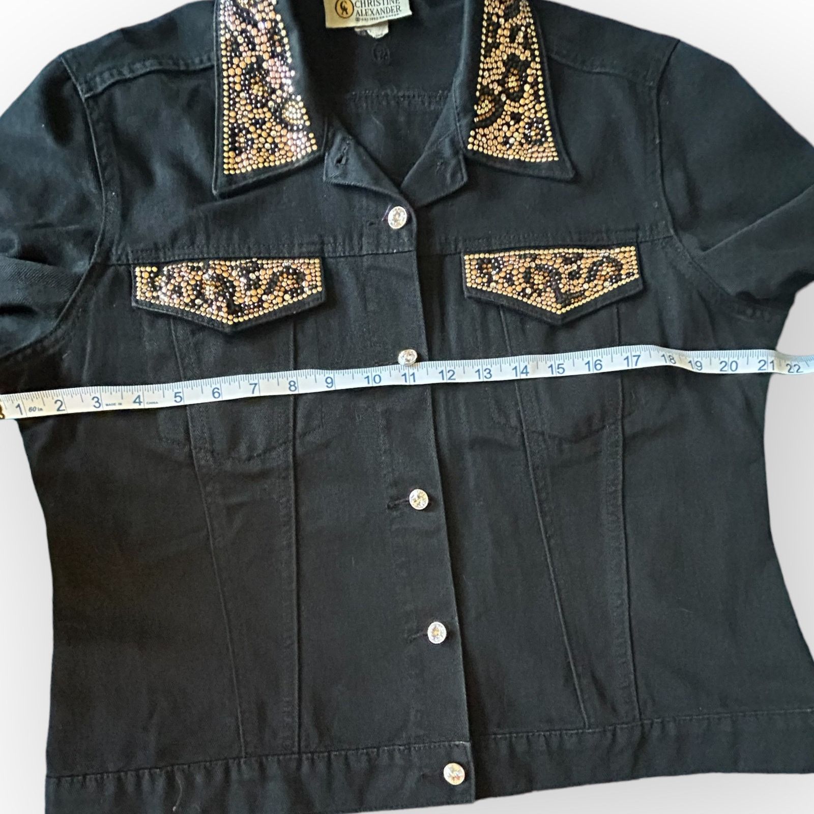 Other Women’s Vintange Black Denim Christine Alexander Jacket Size M / US 6-8 / IT 42-44 - 4 Thumbnail