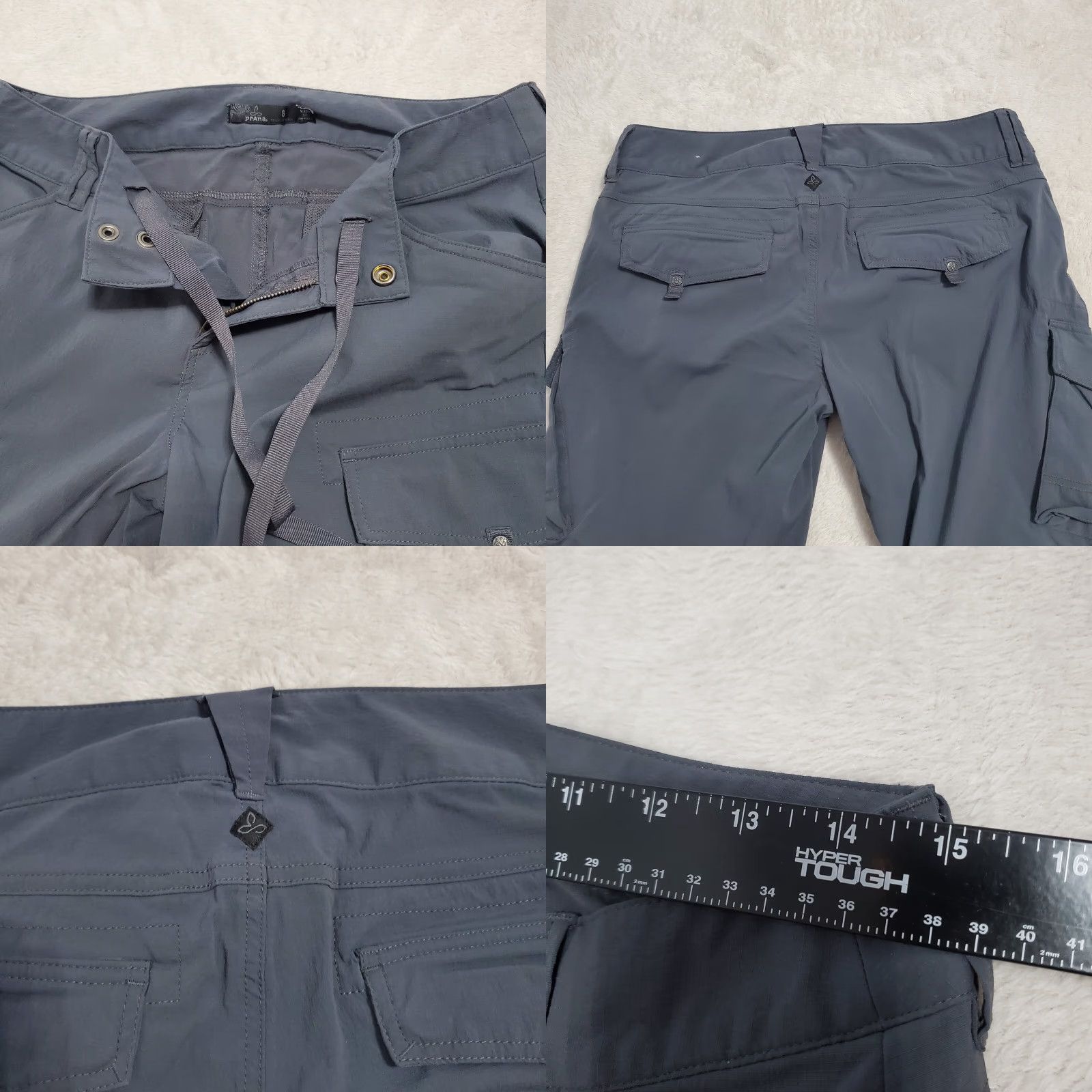 Prana prAna Pants Women 8 Gray Cargo Convertible Nylon Travel Outdoor Hiking Gorpcore Size 30" / US 8 / IT 44 - 8 Thumbnail