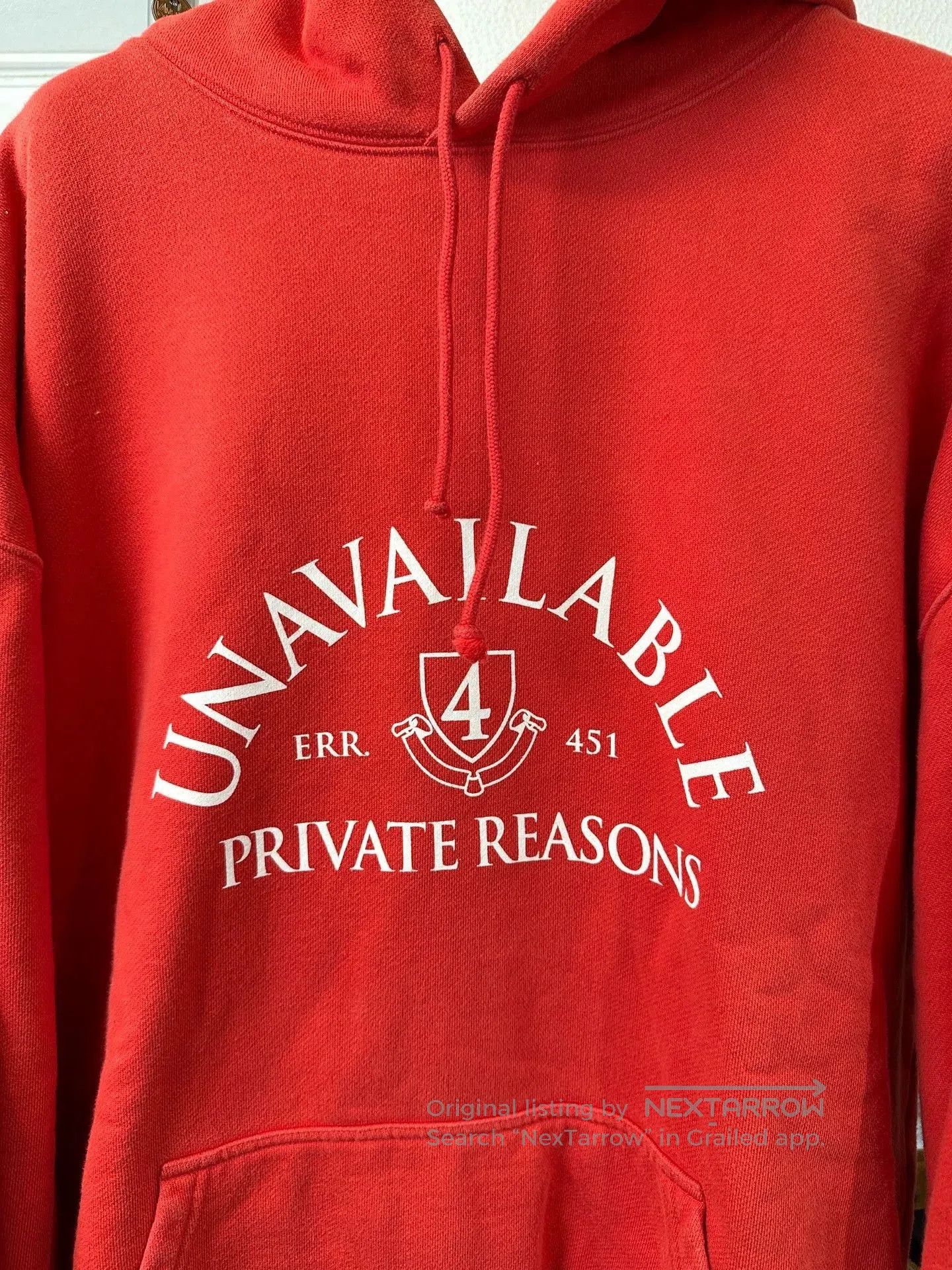 Vetements Red Graphic Print Hoodie with Drawstring. Size US S / EU 44-46 / 1 - 2 Thumbnail