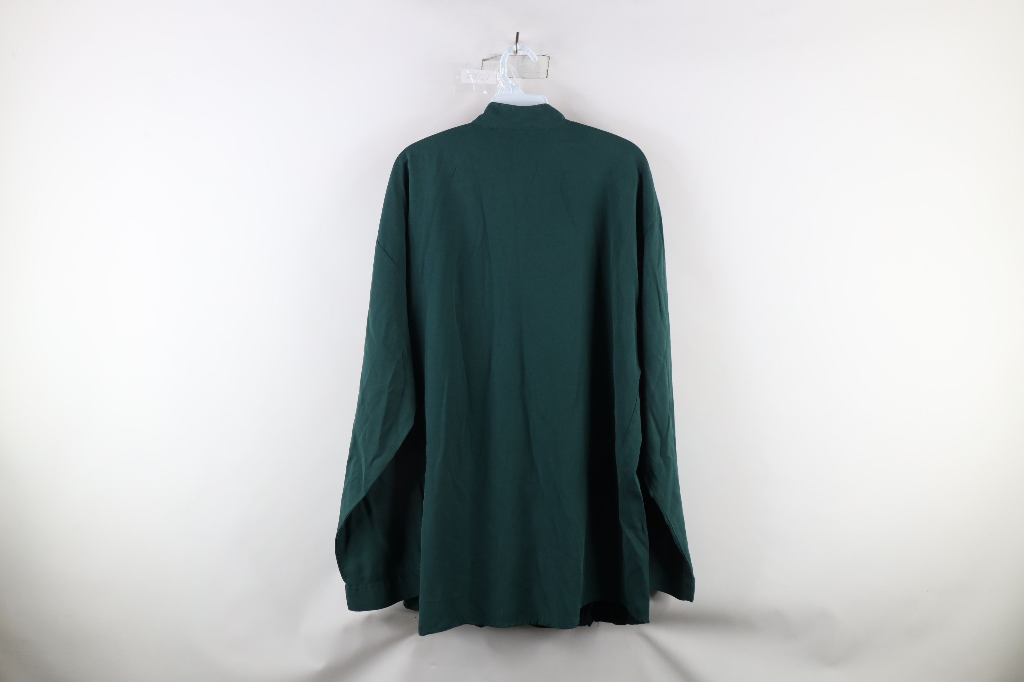 Vintage Vintage 90s Streetwear Band Collar Button Shirt Green Size US XL / EU 56 / 4 - 9 Thumbnail