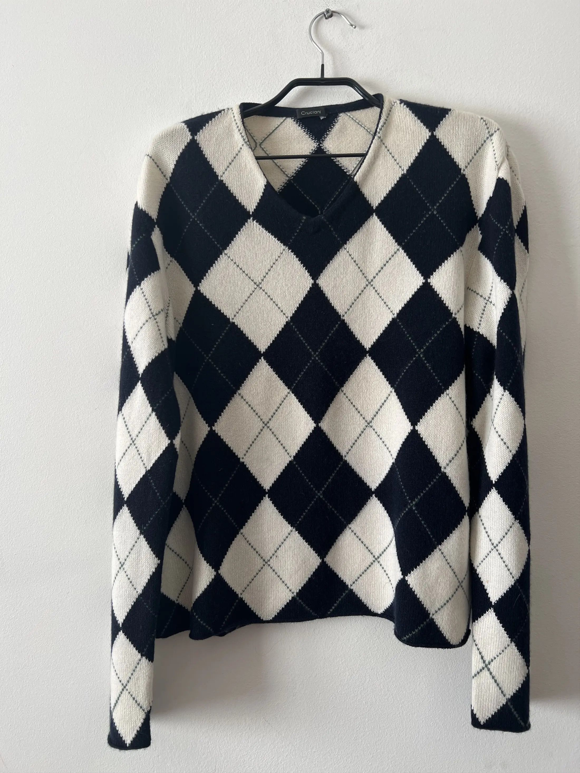 Cruciani Pure Cashmere Diamond Pattern Sweater Size US M / EU 48-50 / 2 - 3 Thumbnail