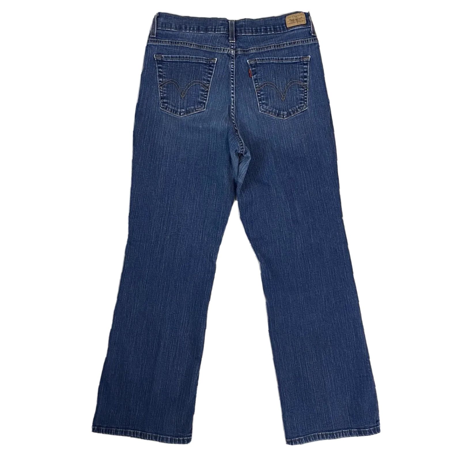 Levi's VINTAGE? No. Actually: Levi's 512 Slim Bootcut Jeans Women's High Rise sz 12 Short Blue Denim Slimming Stretch Regular Rise Jeans Size 34" / US 12 / IT 48 - 3 Thumbnail