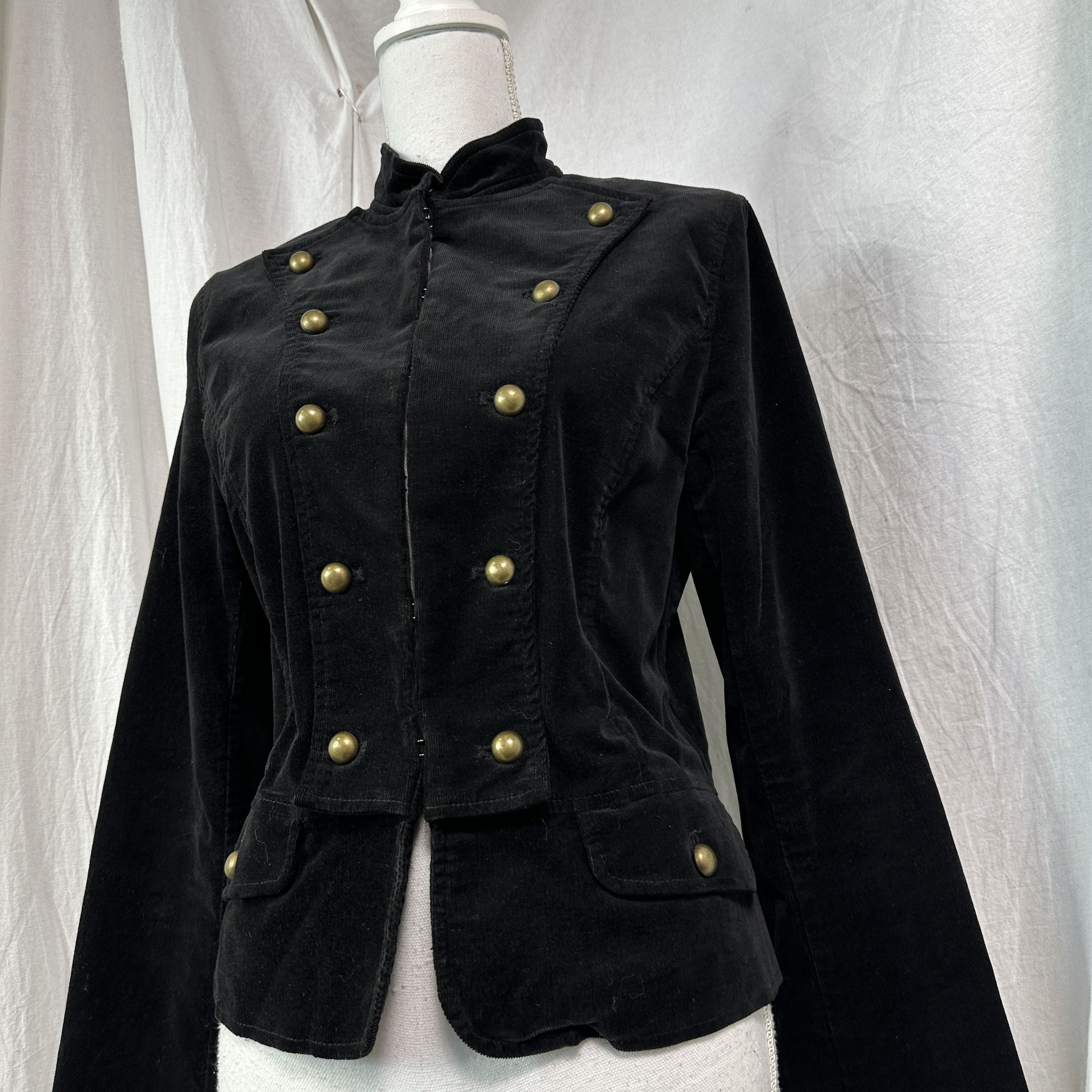 Vintage Vintage Avant Garde Velvet Military Styled Jacket Y2K Size M / US 6-8 / IT 42-44 - 5 Thumbnail