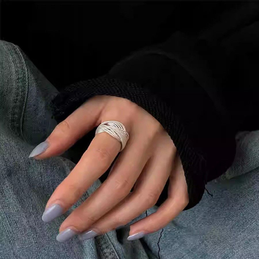 Other Resizable 925 Sterling Silver Interware Line Ring Size ONE SIZE - 6 Thumbnail