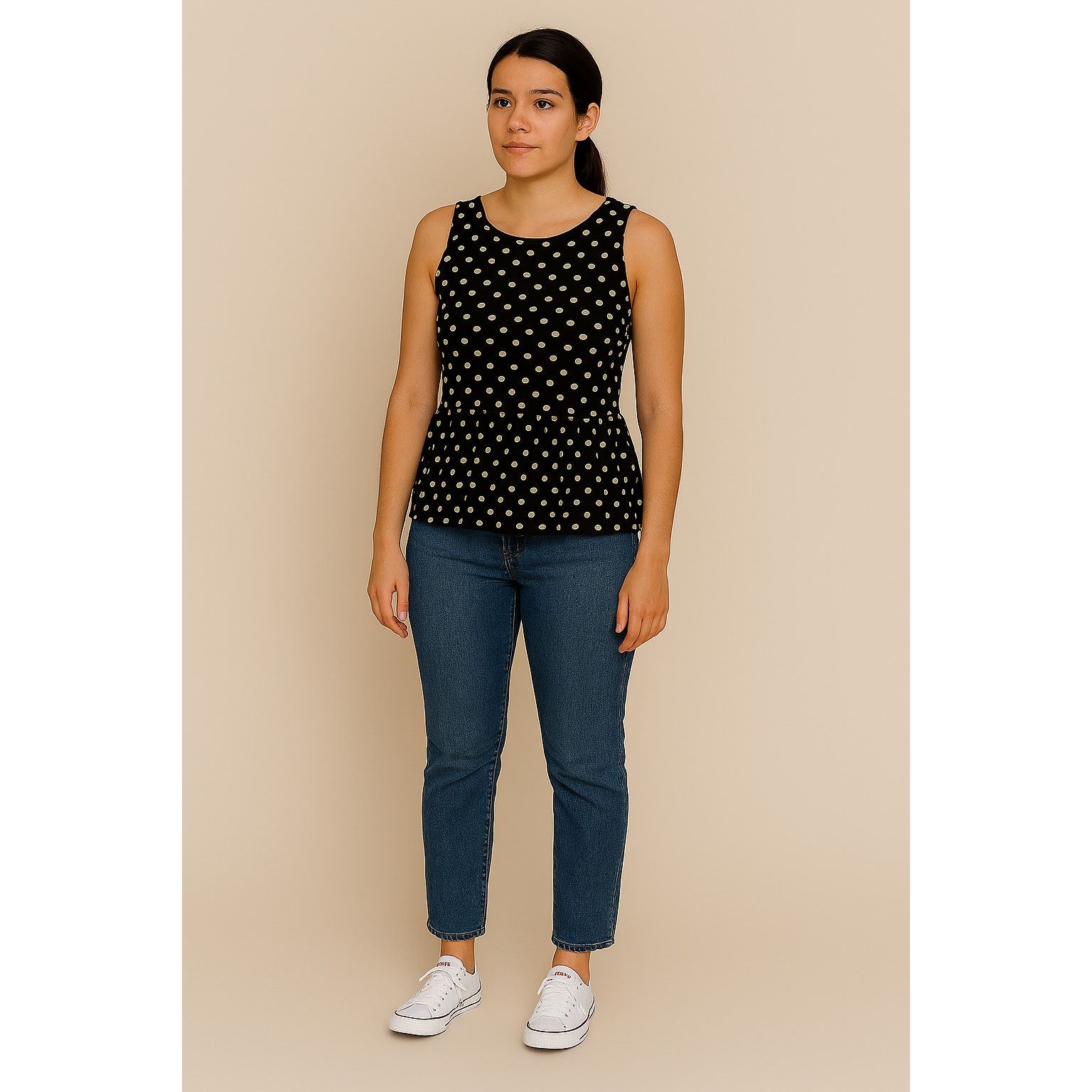 Other Eyelash Womens Top Shirt Small Black Polka Dot Sleeveless Size S / US 4 / IT 40 - 1 Thumbnail