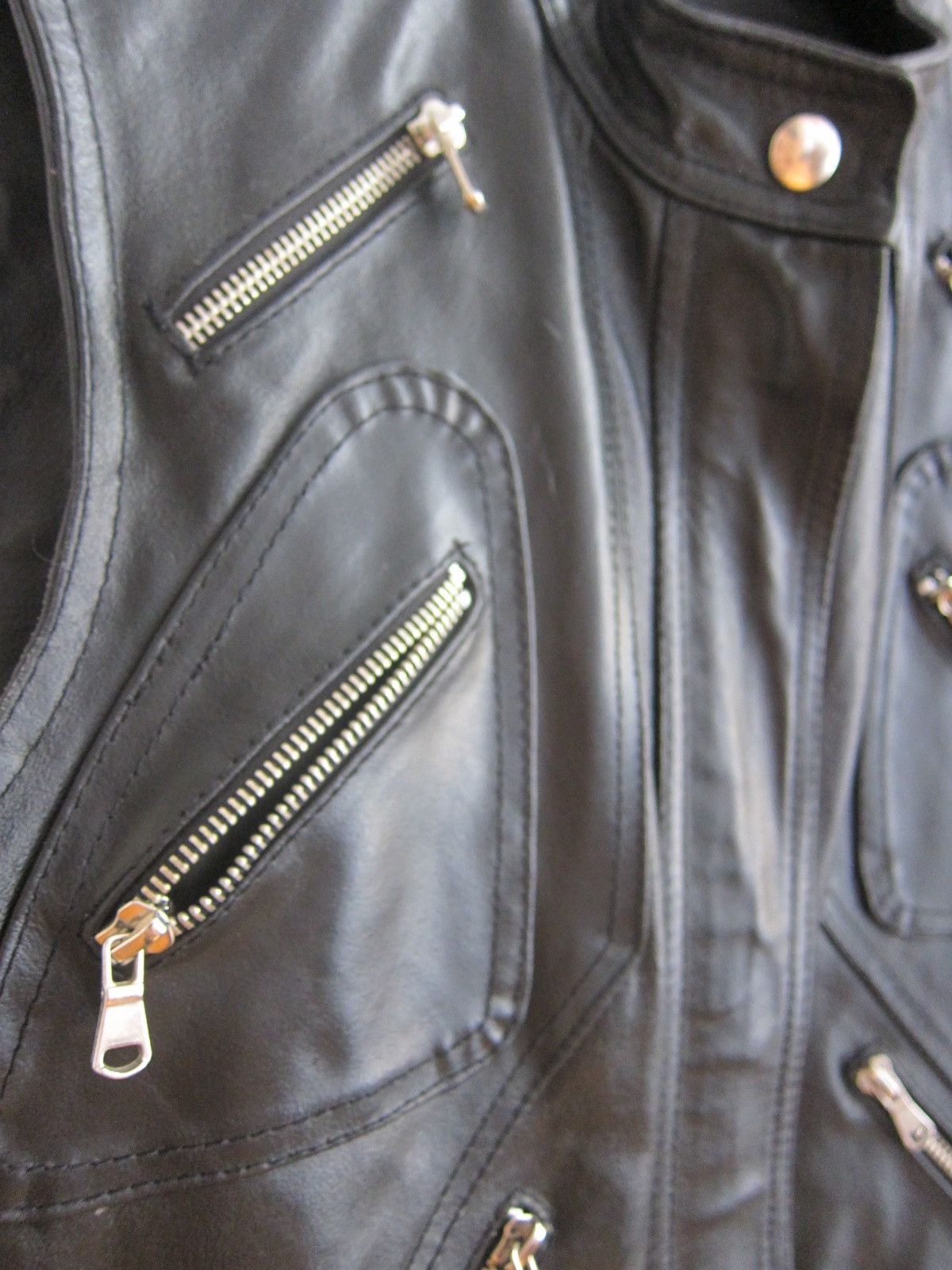 Hedi Slimane × Vintage Leather Biker Vest - Hedi Slimane style Size US S / EU 44-46 / 1 - 4 Thumbnail