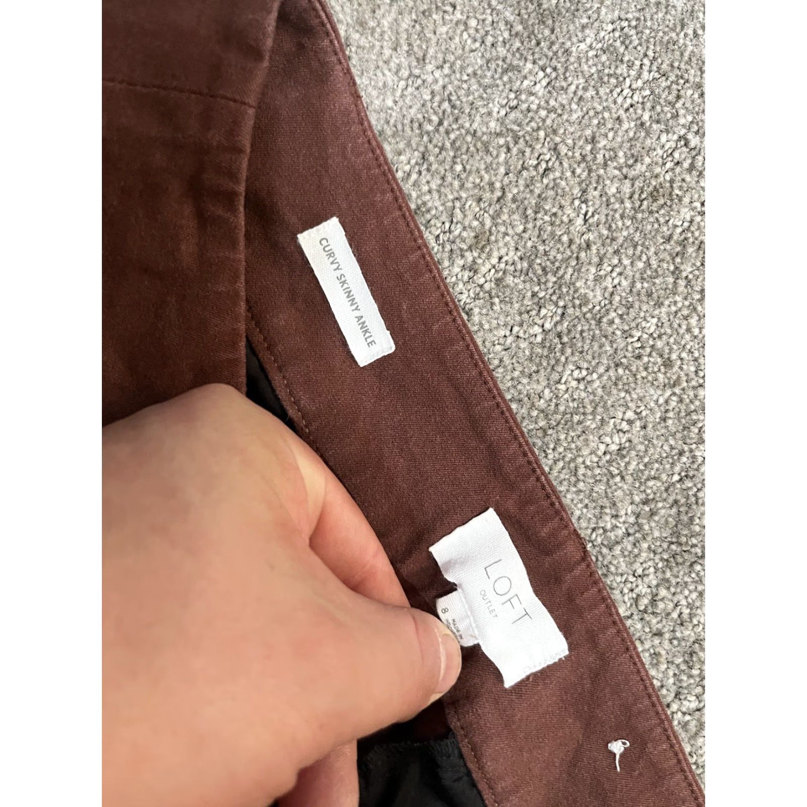 Loft LOFT Brown Dress Pants Women's Size 8 Pockets Skinny Ankle Regular Rise Mid Cotton Spandex Viscose Stretch Size 30" / US 8 / IT 44 - 5 Thumbnail