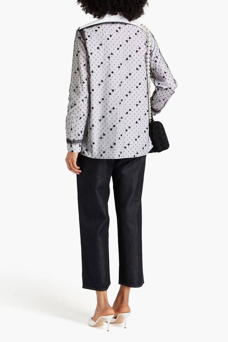 Valentino o1y0326 Patterned Shirt in White/Black Size M / US 6-8 / IT 42-44 - 2 Thumbnail