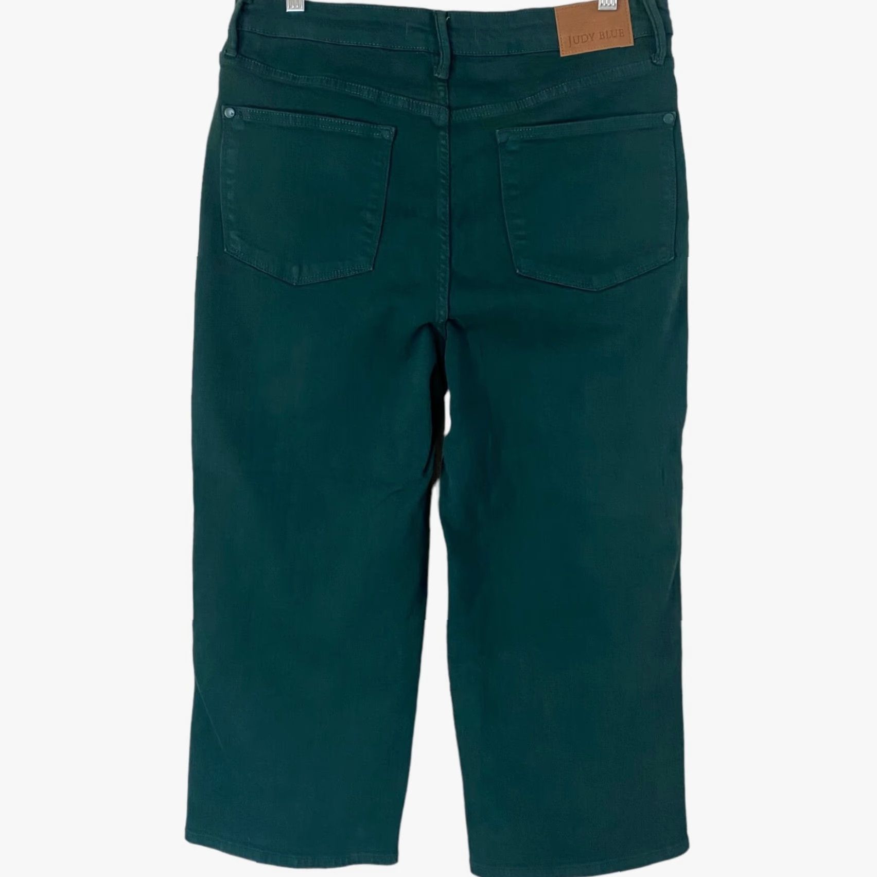 Vintage Judy Blue Jeans Tummy Control Wide-Leg High-Waisted Teal Green Cropped 31 Women Size 24" / US 00 / IT 34 - 3 Thumbnail