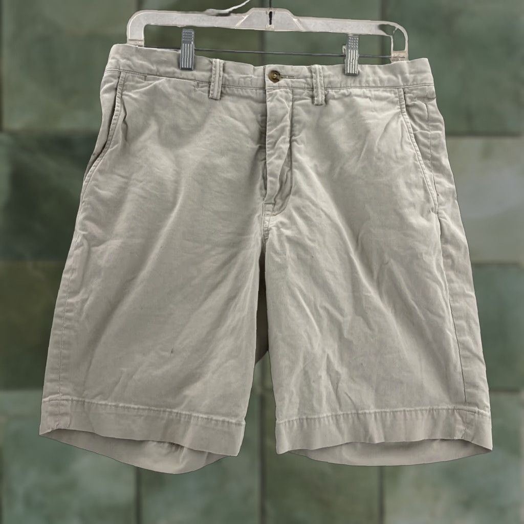 Polo Ralph Lauren Polo Ralph Lauren Chino Shorts Mens 32 Ivory Canvas Belt Loops 5-Pocket Regular Fit Casual 8" Inseam Size US XS / EU 42 / 0 - 1 Thumbnail