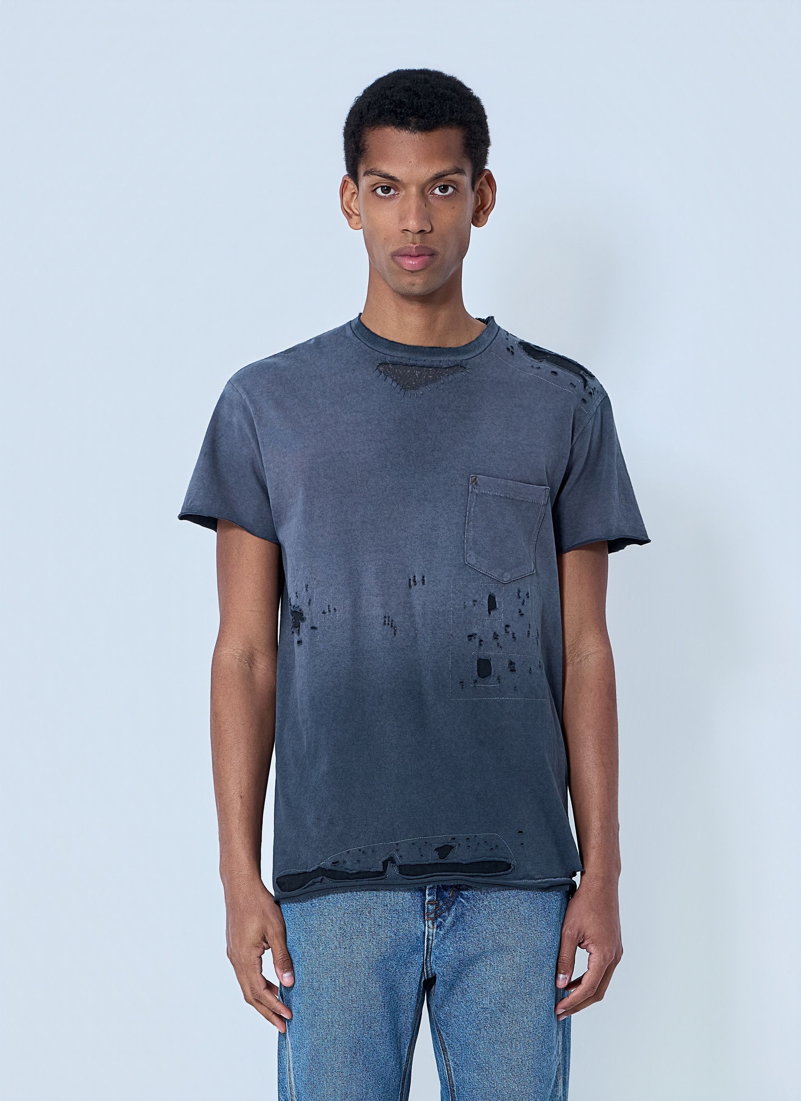 Gallery Dept. Distressed Cotton Jersey T-Shirt Size US XXL / EU 58 / 5 - 1 Thumbnail