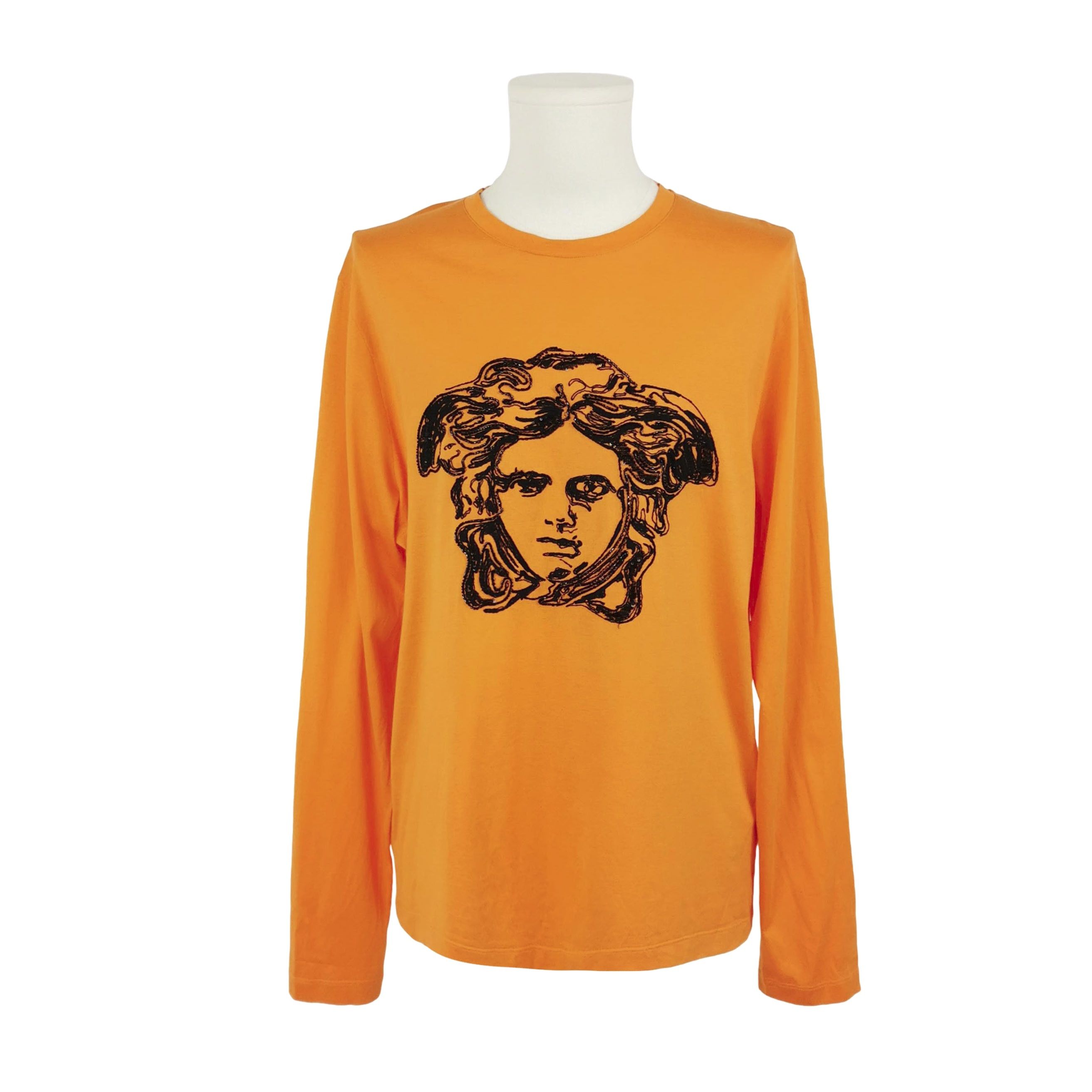 Versace Versace Embroidered Medusa Head Long Sleeve T-Shirt XXL Size US XXL / EU 58 / 5 - 1 Thumbnail
