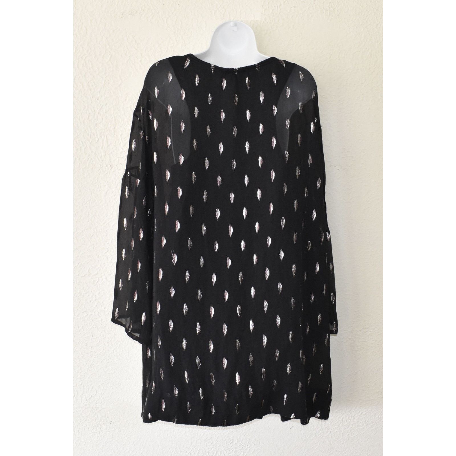 Iro IRO Paula Black Silk Bell Sleeve TieNeck Mini Dress Sz 36 S Size S / US 4 / IT 40 - 5 Thumbnail