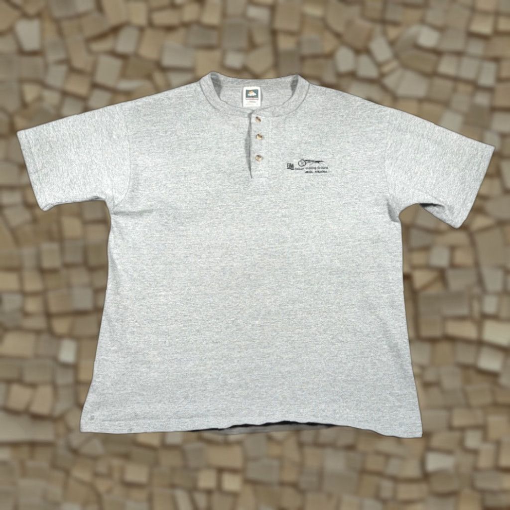 Vintage VINTAGE GM Desert Proving Ground Shirt Mens Large Gray Cotton Deluxe 90s USA Henley Logo Size US L / EU 52-54 / 3 - 1 Thumbnail