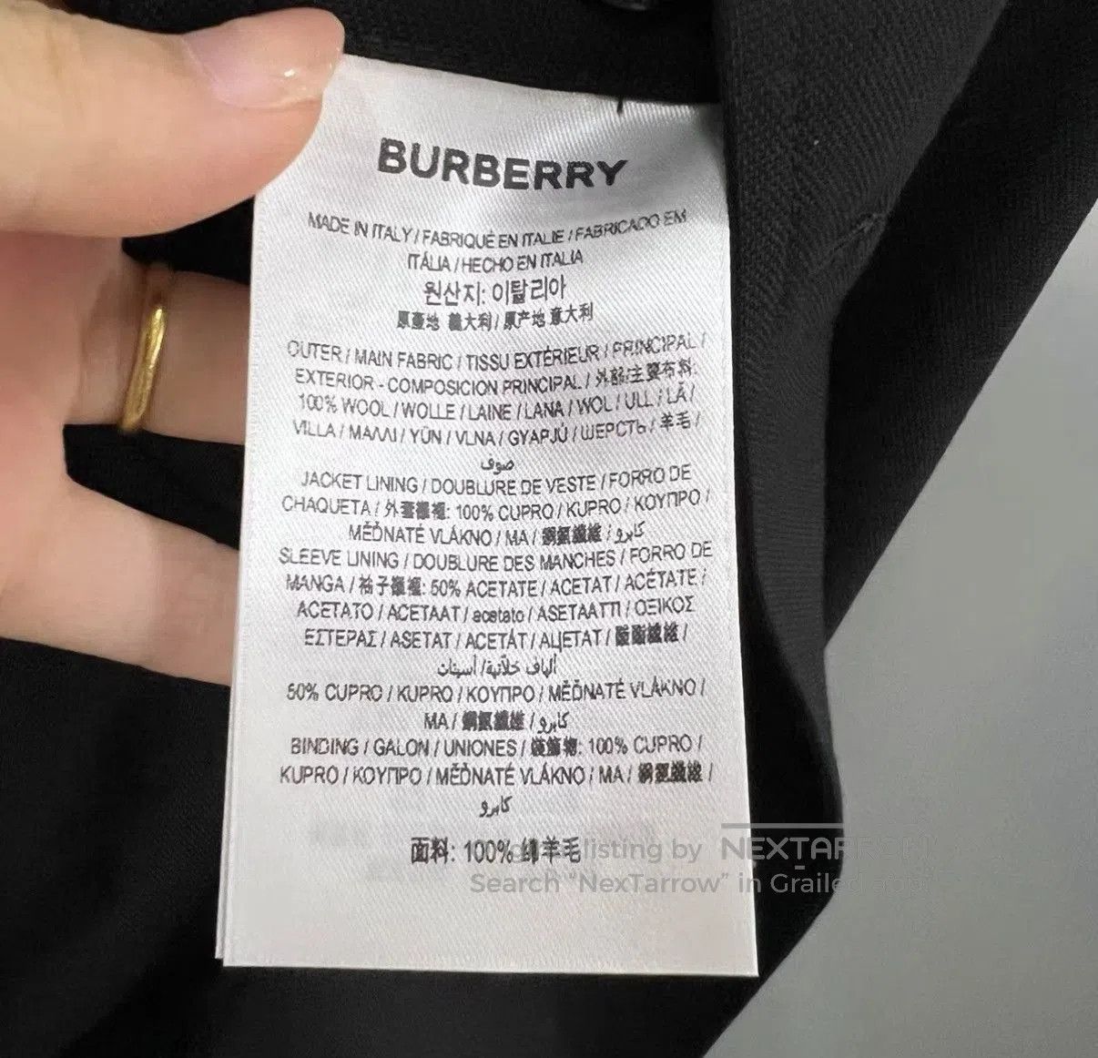 Burberry Black Button-Front Blazer Jacket Size L. Size US L / EU 52-54 / 3 - 4 Thumbnail