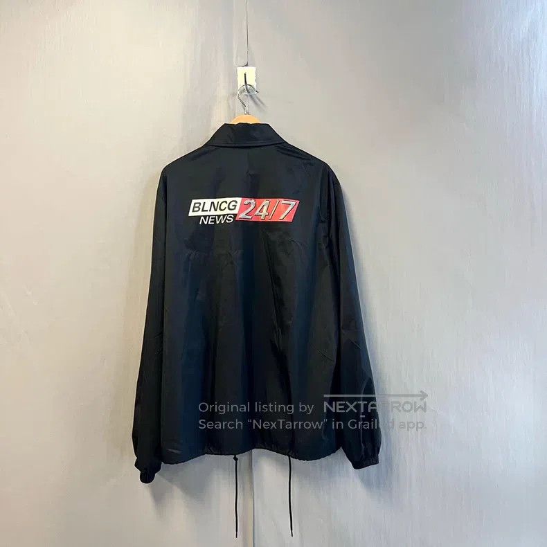 Balenciaga Balenciaga News logo printed nylon coach jacket coat Size US S / EU 44-46 / 1 - 1 Thumbnail