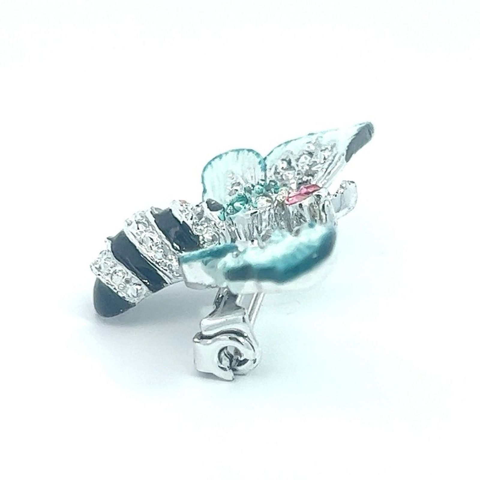 & Other Stories Beautiful Sparkling Rhinestone Green Black Silver Bee Brooch Size ONE SIZE - 5 Thumbnail