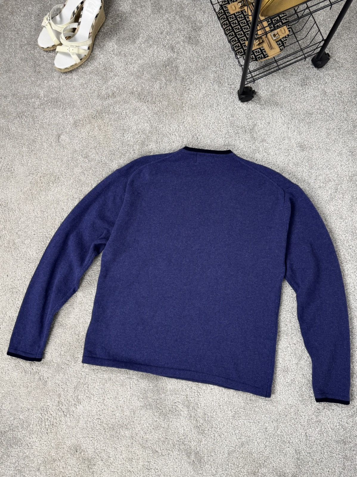 Burberry Burberry Lambswool Pullover Sweater Blue Men’s Size L Size US L / EU 52-54 / 3 - 3 Thumbnail