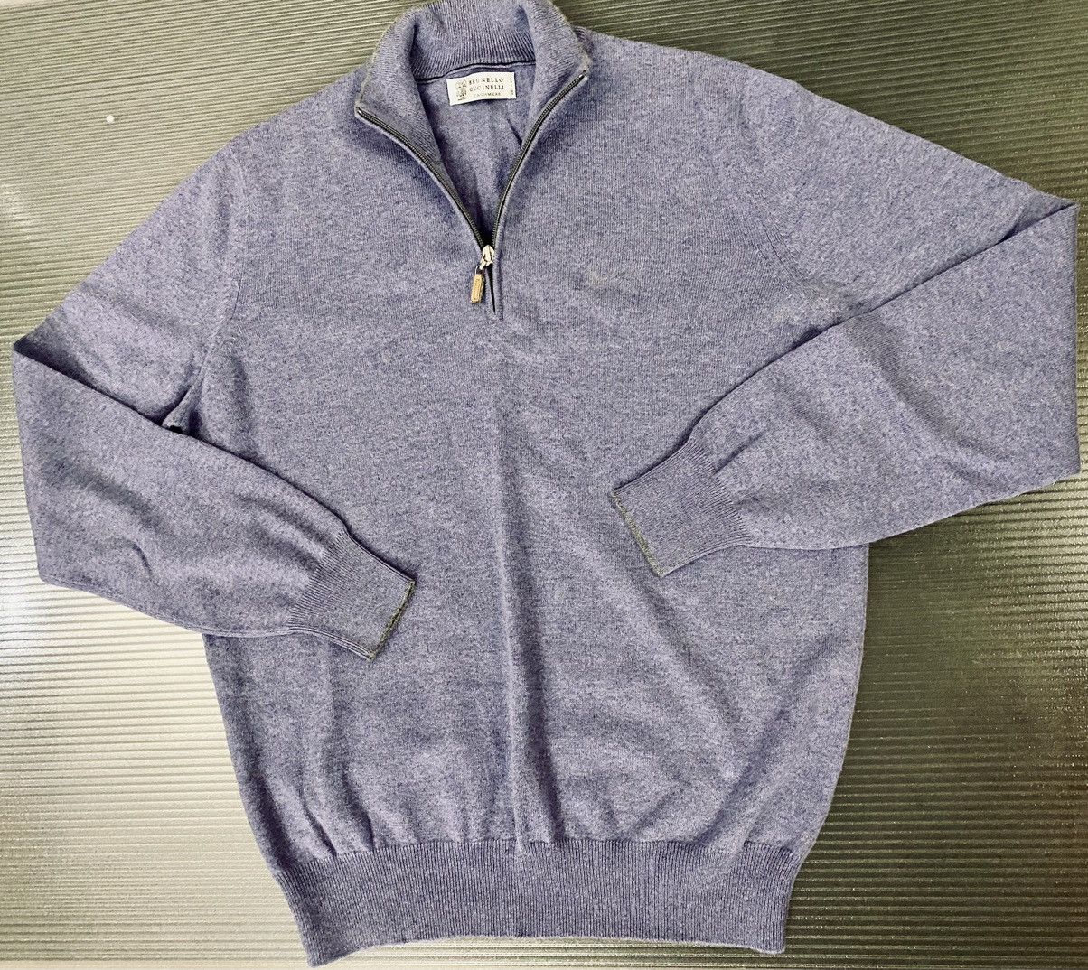 Brunello Cucinelli Brunello Cucinelli 🇮🇹 purple quarter zip cashmere pullover 52 Size US L / EU 52-54 / 3 - 1 Thumbnail